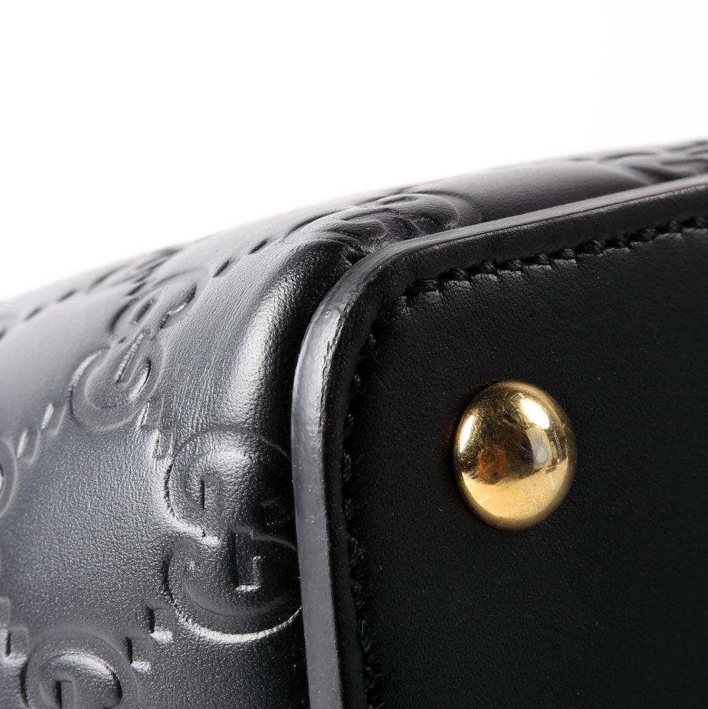 432124 Guccissima Zipped Tote Black