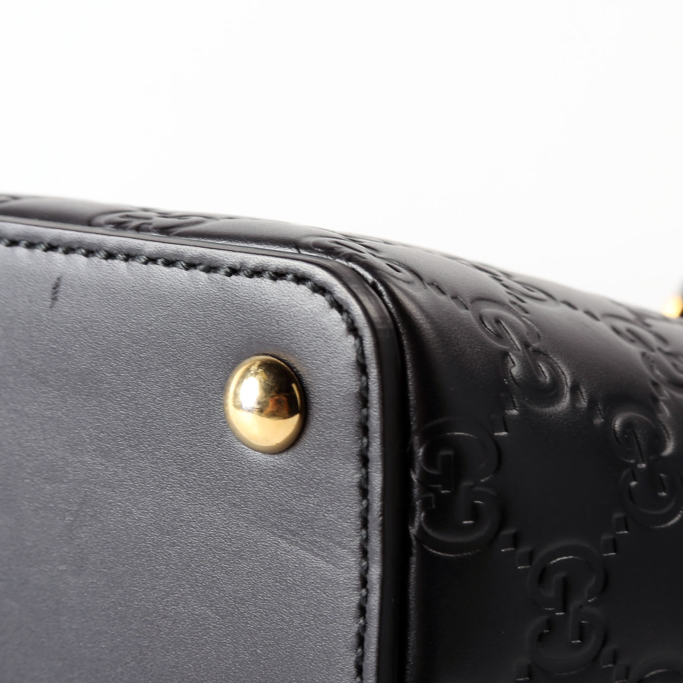 432124 Guccissima Zipped Tote Black