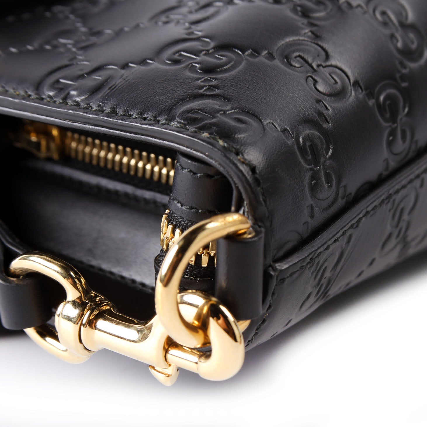 432124 Guccissima Zipped Tote Black