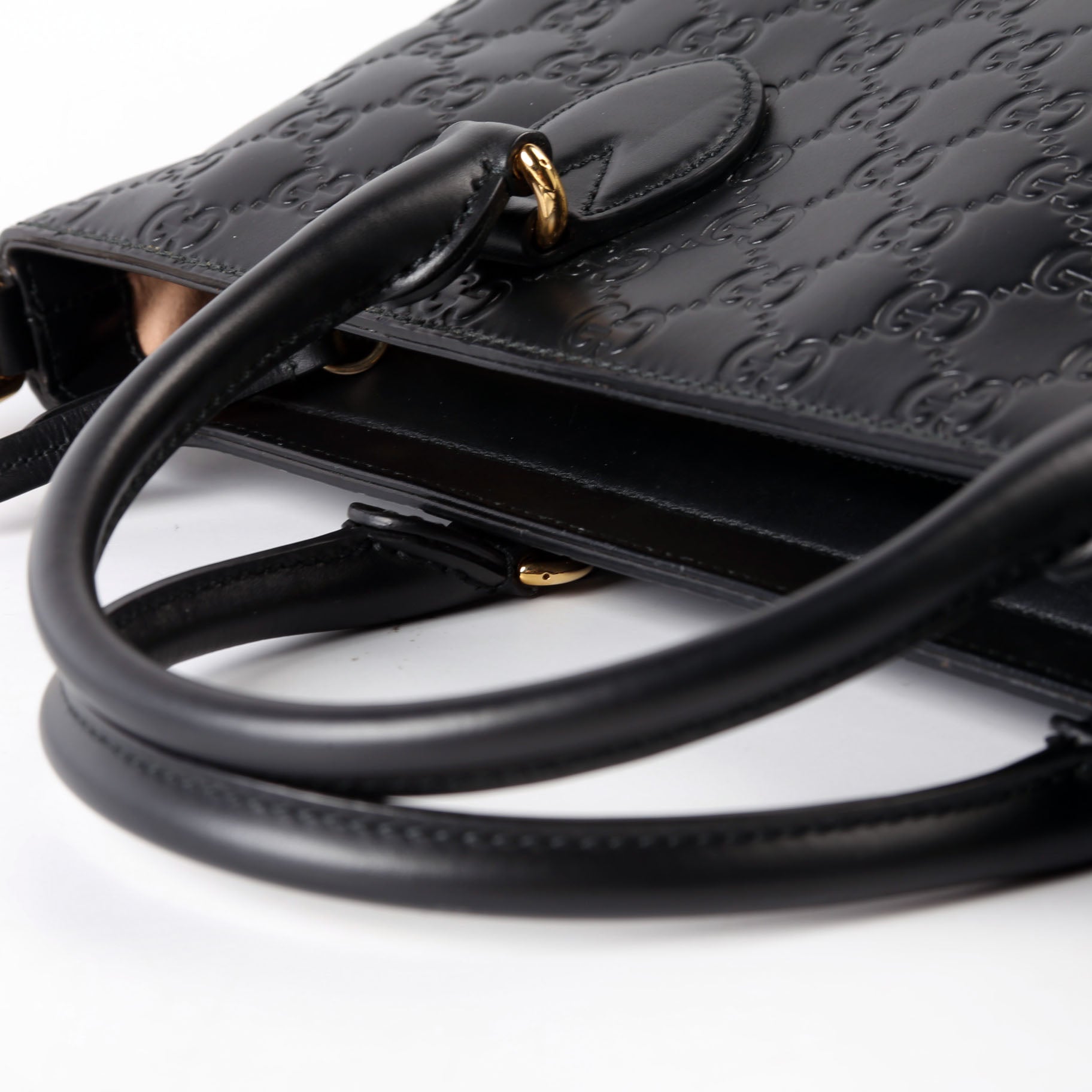 432124 Guccissima Zipped Tote Black