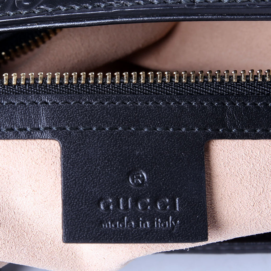 432124 Guccissima Zipped Tote Black