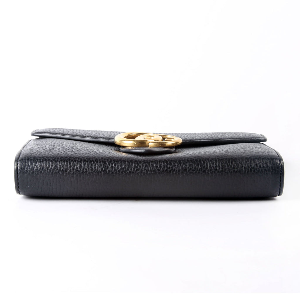 Gucci 401232 Marmont Chain Wallet Black