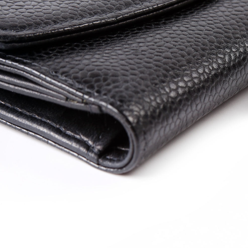Timeless Compact Wallet Caviar Vintage Black
