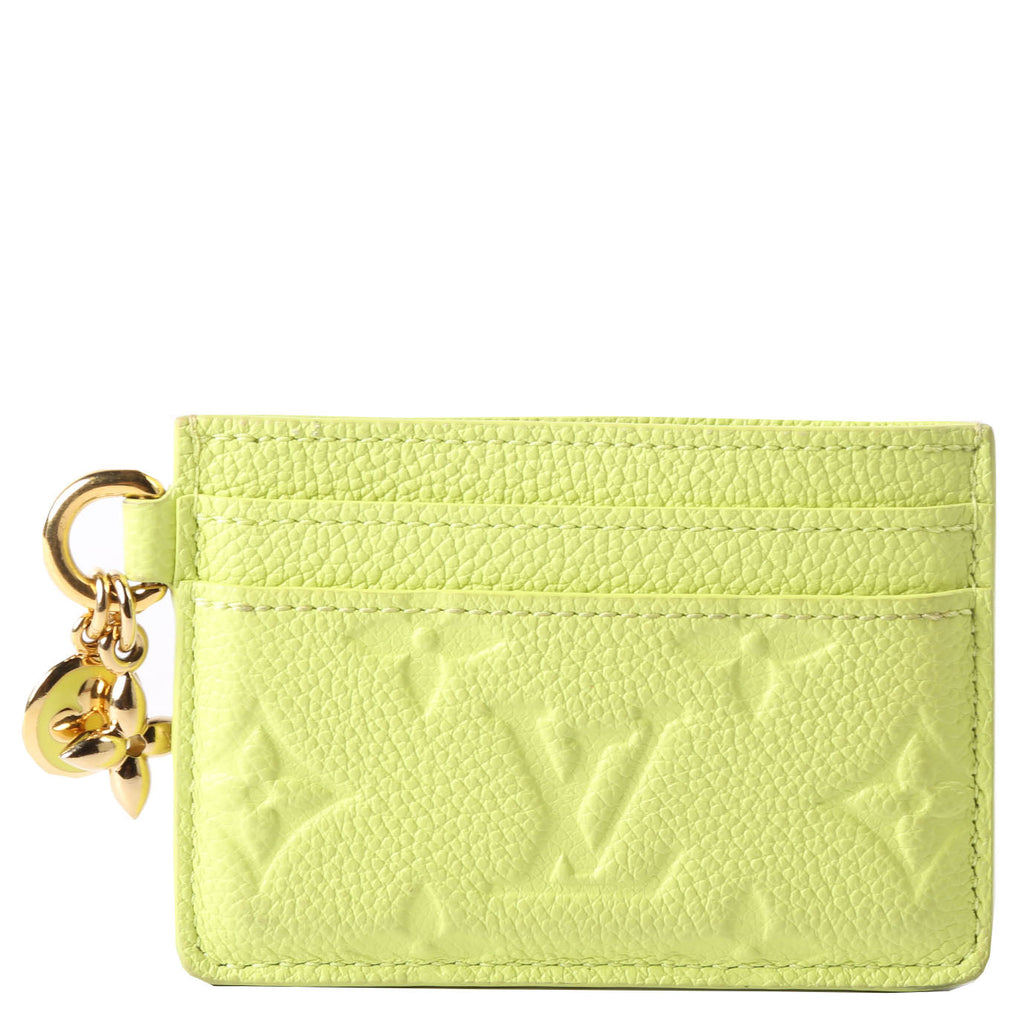 LV Charms Card Holder Empreinte Green