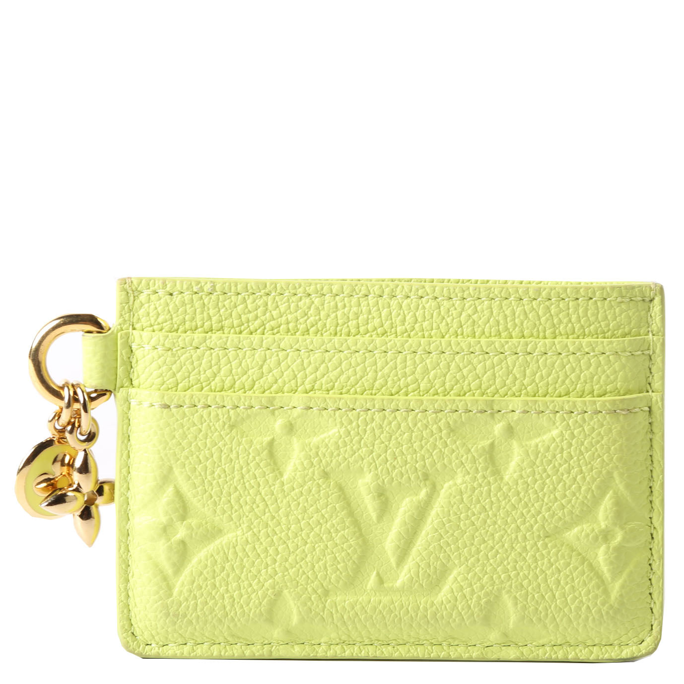 LV Charms Card Holder Empreinte Green