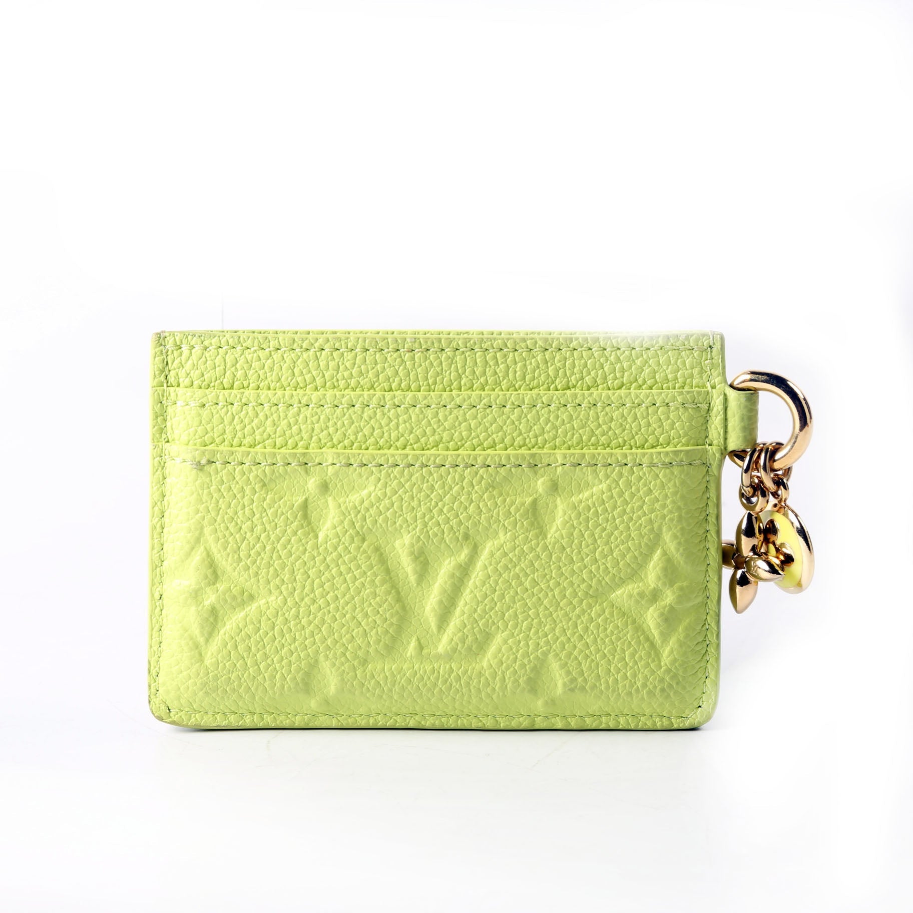 LV Charms Card Holder Empreinte Green