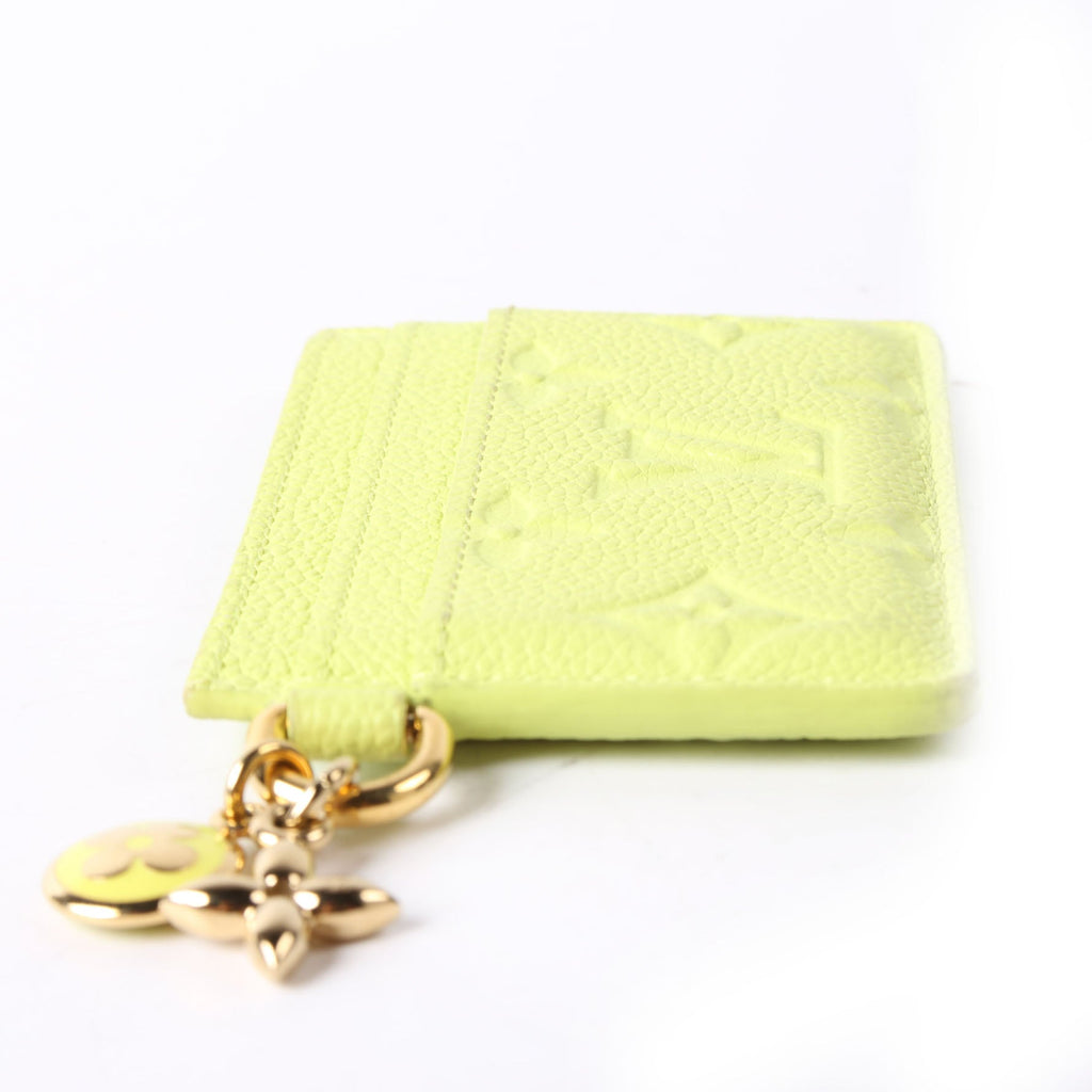 LV Charms Card Holder Empreinte Green
