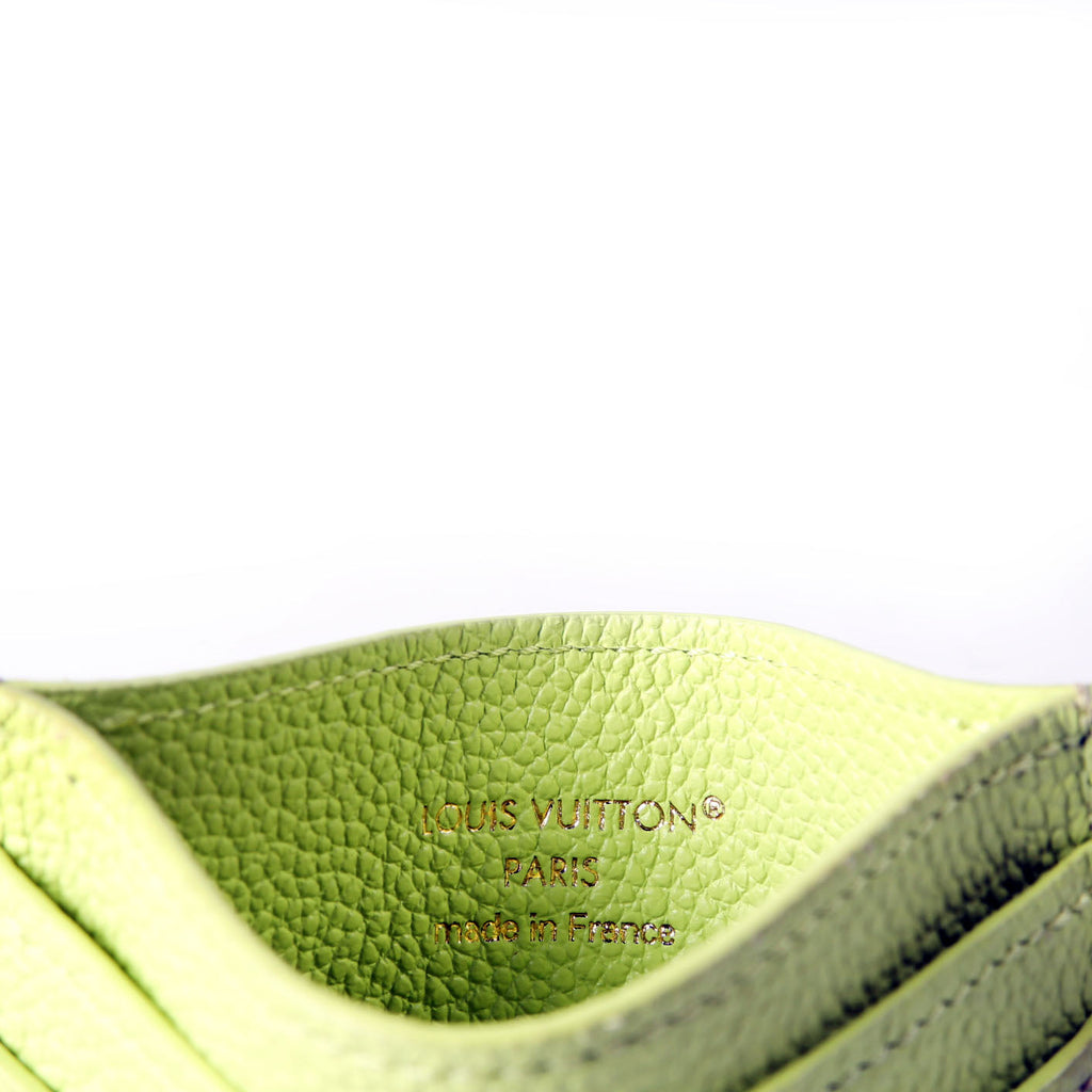 LV Charms Card Holder Empreinte Green