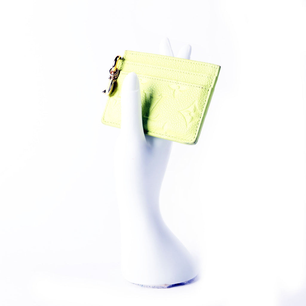LV Charms Card Holder Empreinte Green