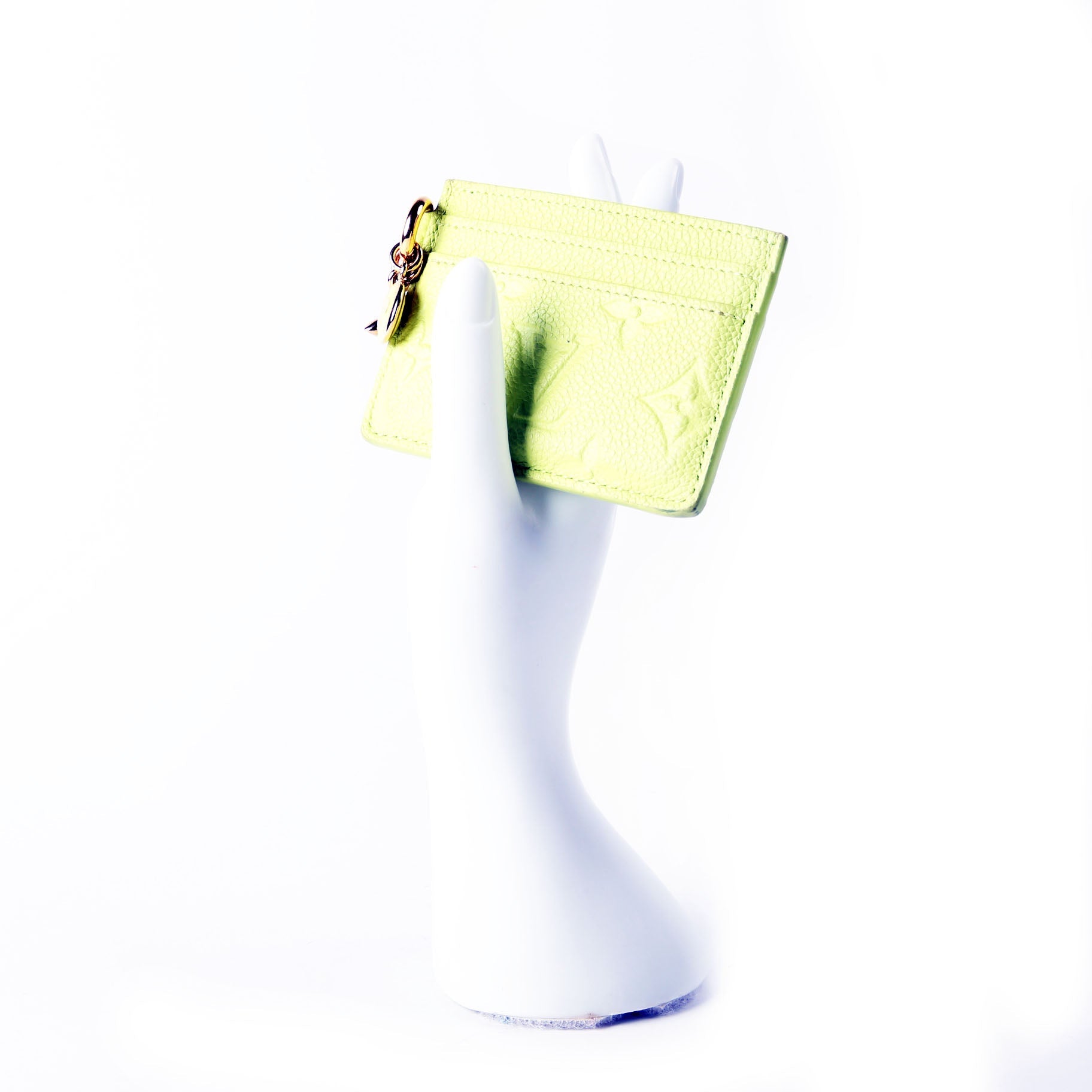LV Charms Card Holder Empreinte Green