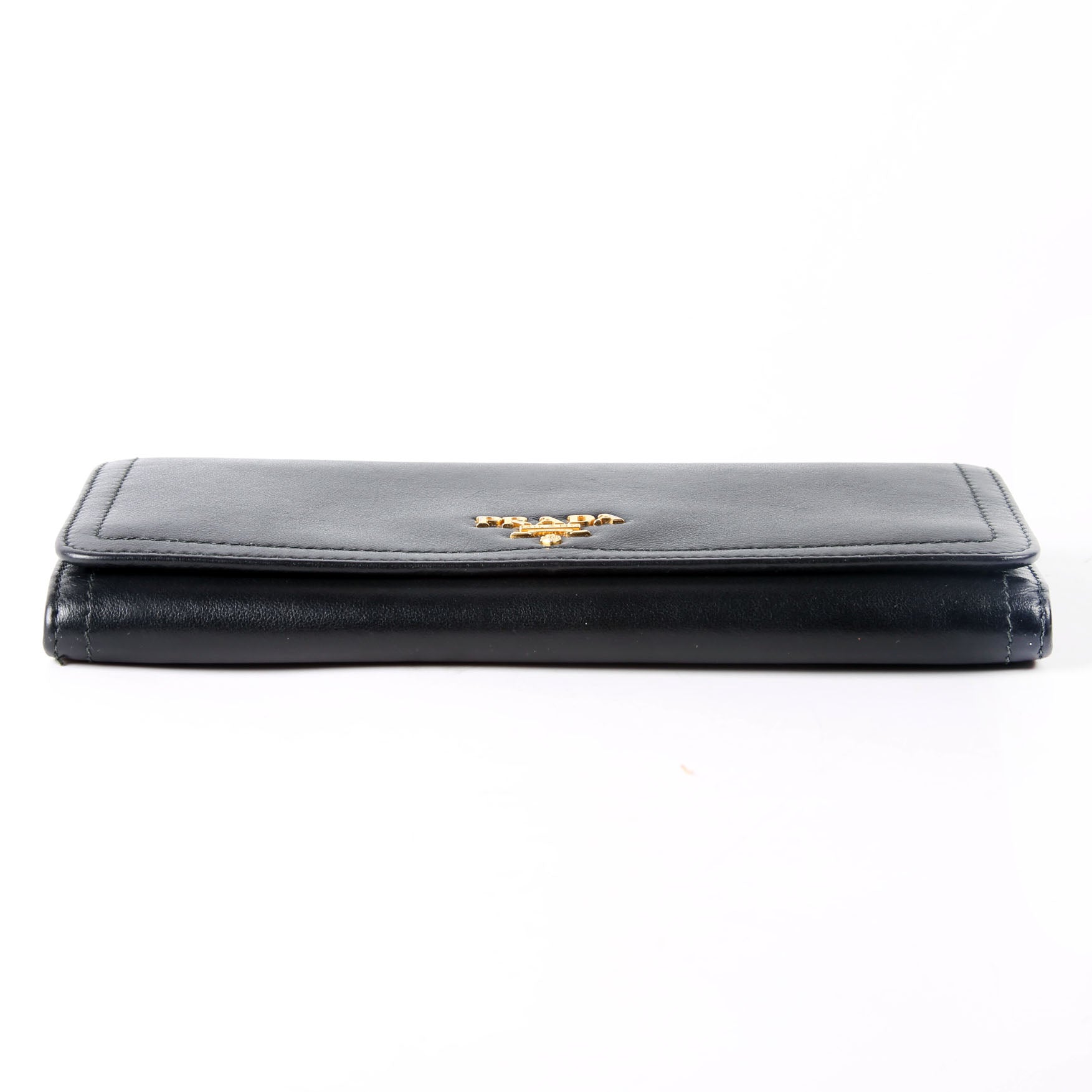 Prada Soft Calfskin Continental Wallet Black