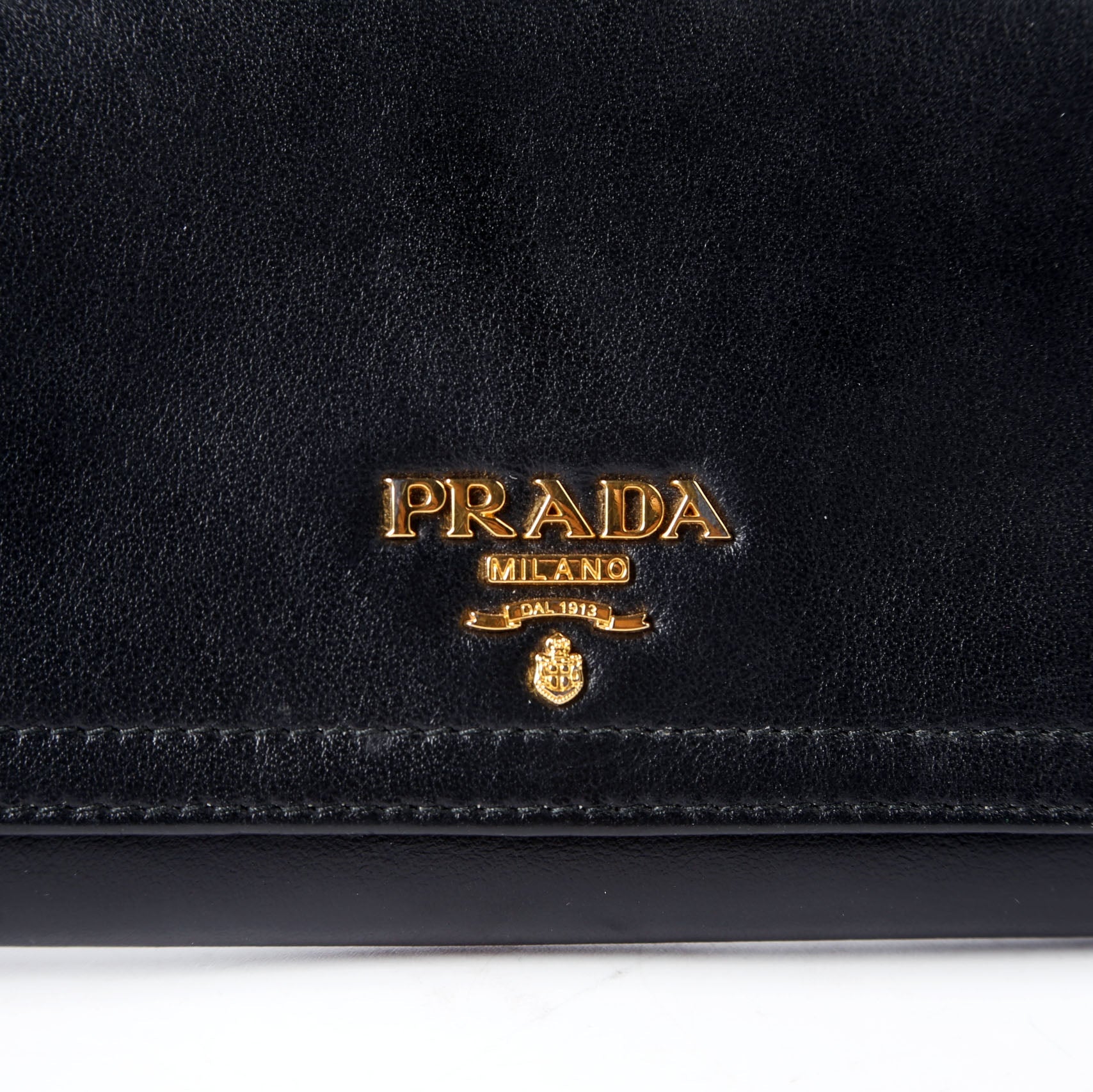 Prada Soft Calfskin Continental Wallet Black