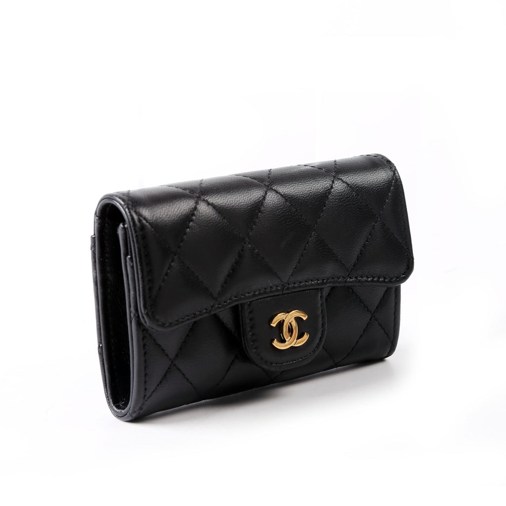 Classic Business Card Holder Lambskin 31M Black