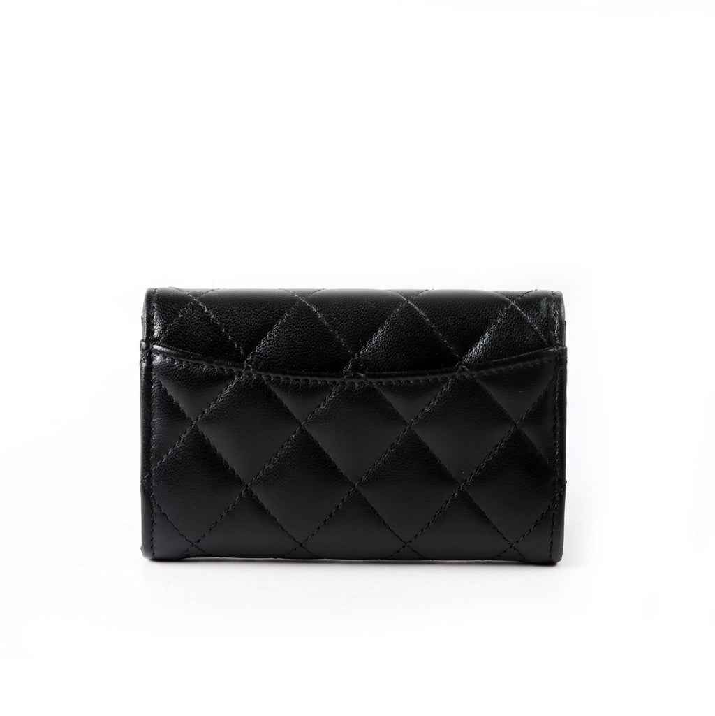 Classic Business Card Holder Lambskin 31M Black