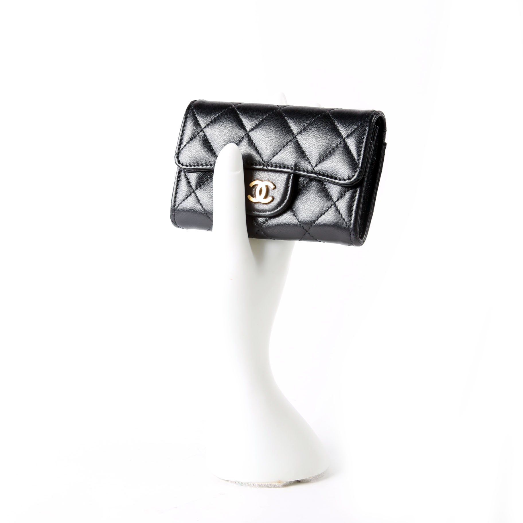Classic Business Card Holder Lambskin 31M Black