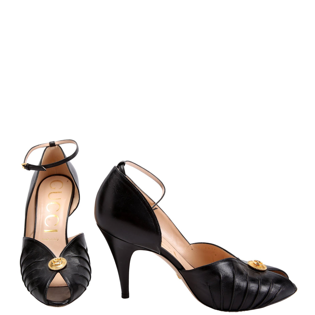 Gucci Interlocking G Logo Plaque 95MM Pumps Size 40.5