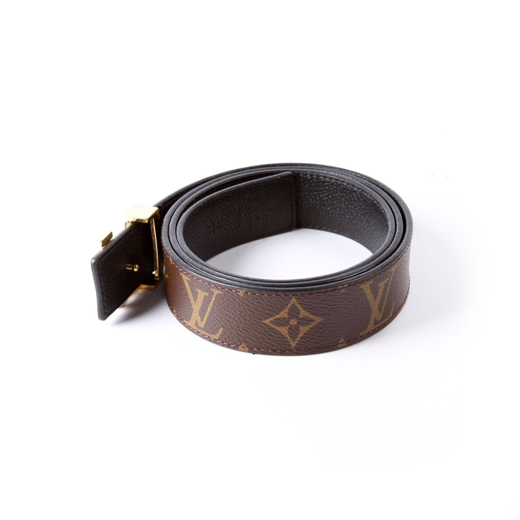 LV Initiales 30MM Reversible Leather/Monogram Belt Size 95/38