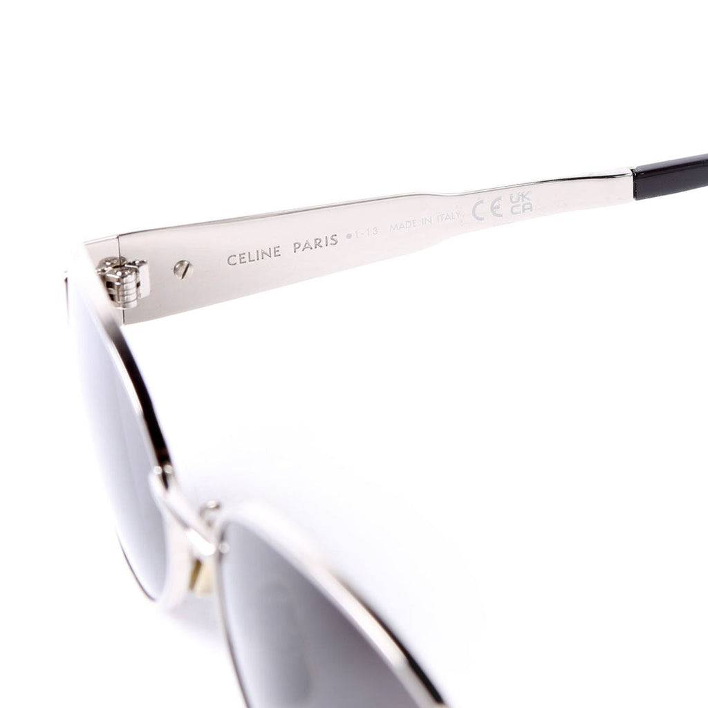CL40235U Triomphe 01 Metal Oval Frames Sunglasses Black/Silver