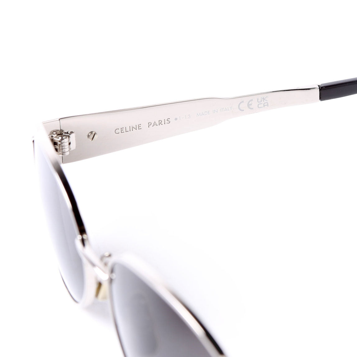 CL40235U Triomphe 01 Metal Oval Frames Sunglasses Black/Silver