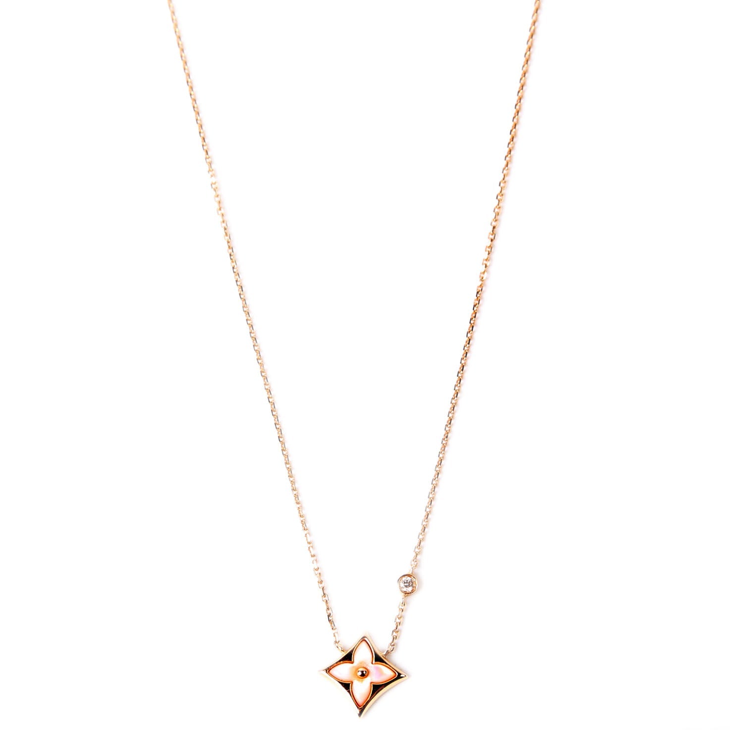 Color Blossom BB Star Necklace 750/Diamond/Mother Of Pearl