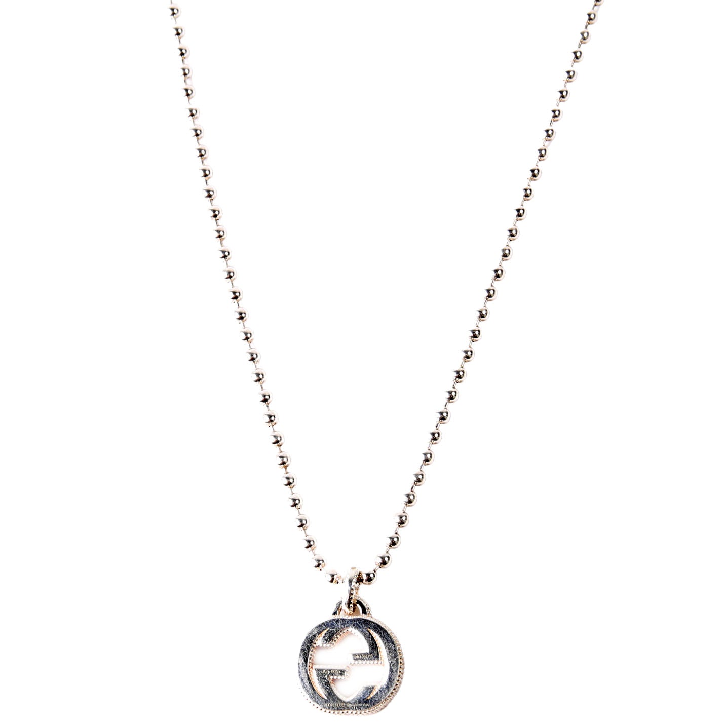 Interlocking G Bead Chain Necklace 925