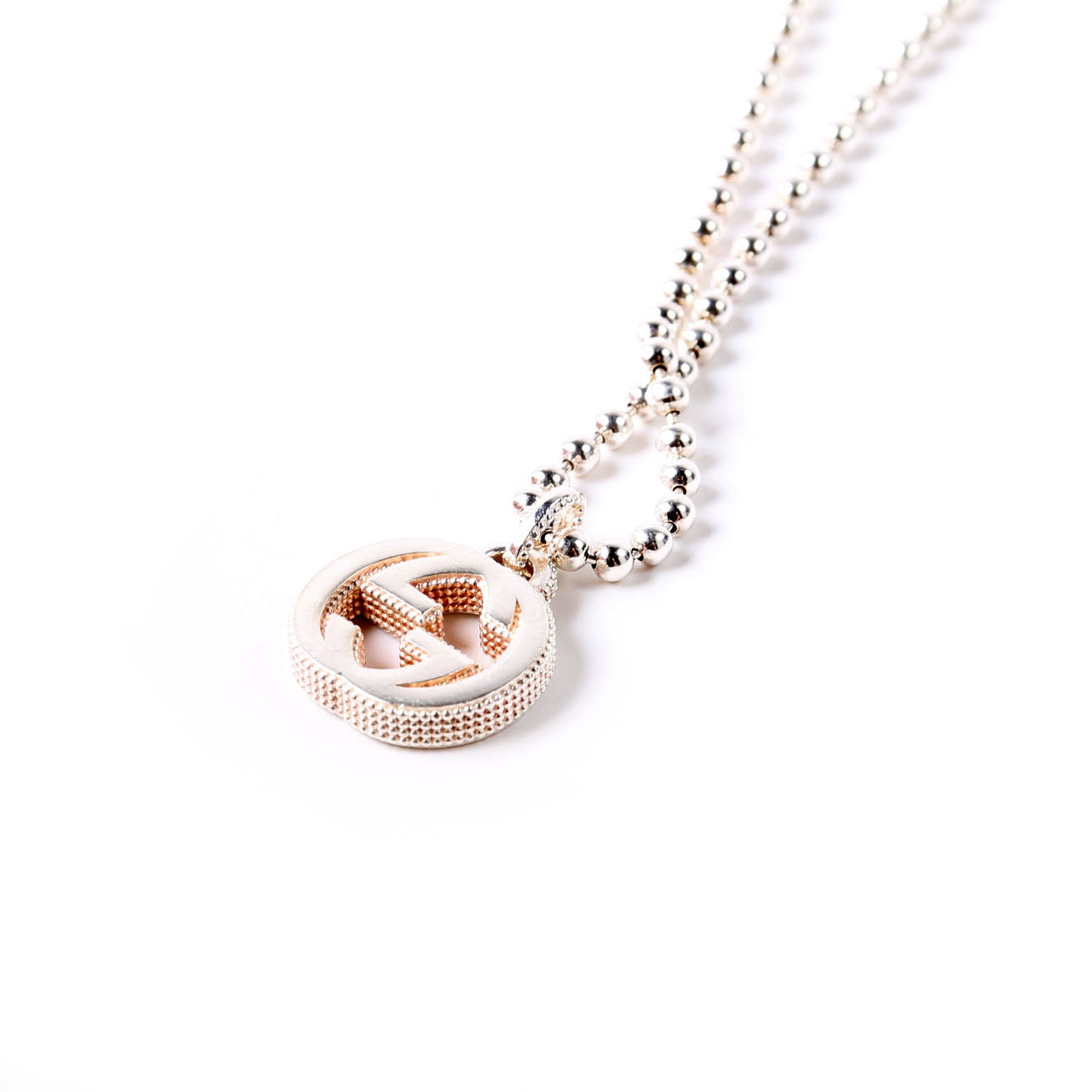 Interlocking G Bead Chain Necklace 925