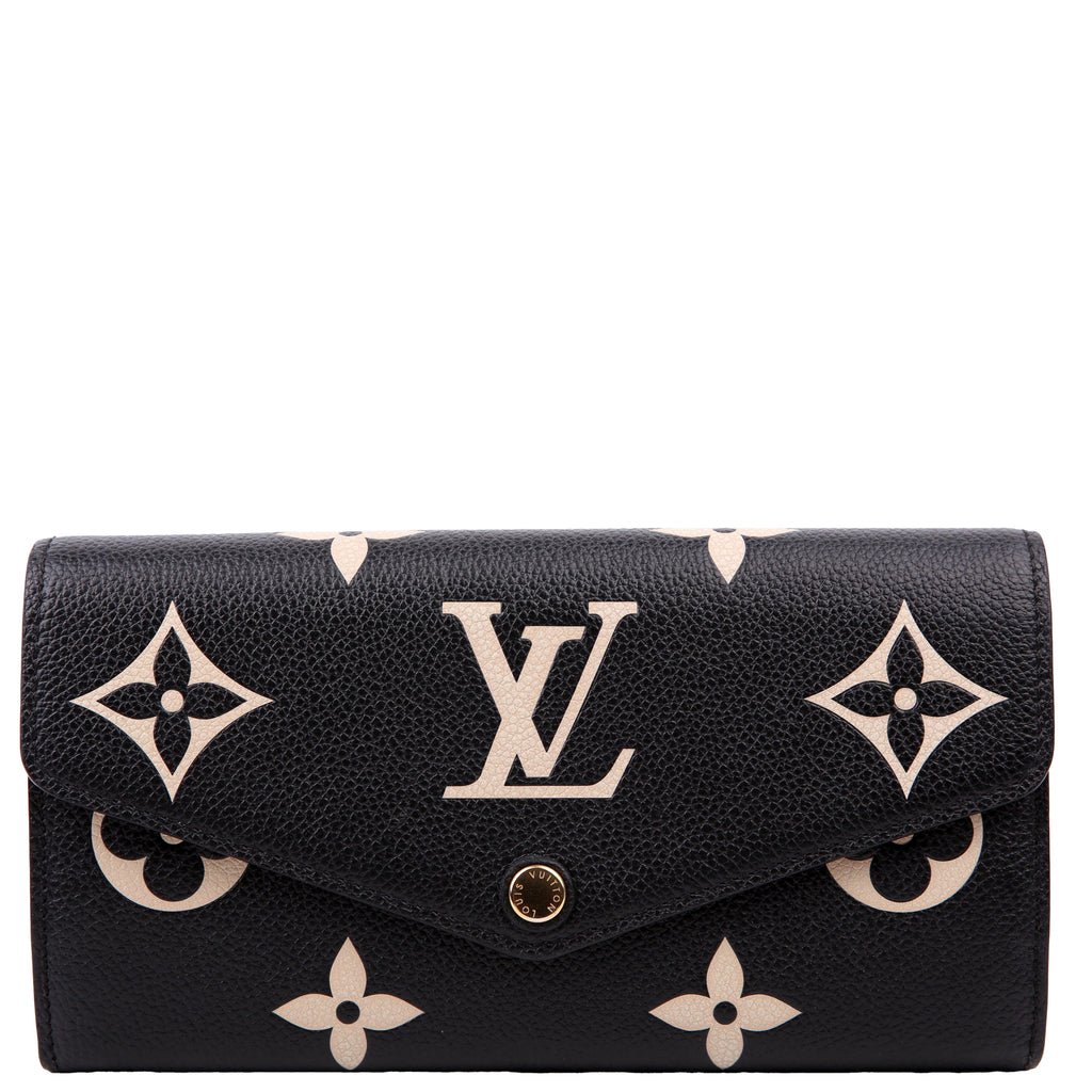 Sarah Wallet Bicolor Empreinte Cream/Black