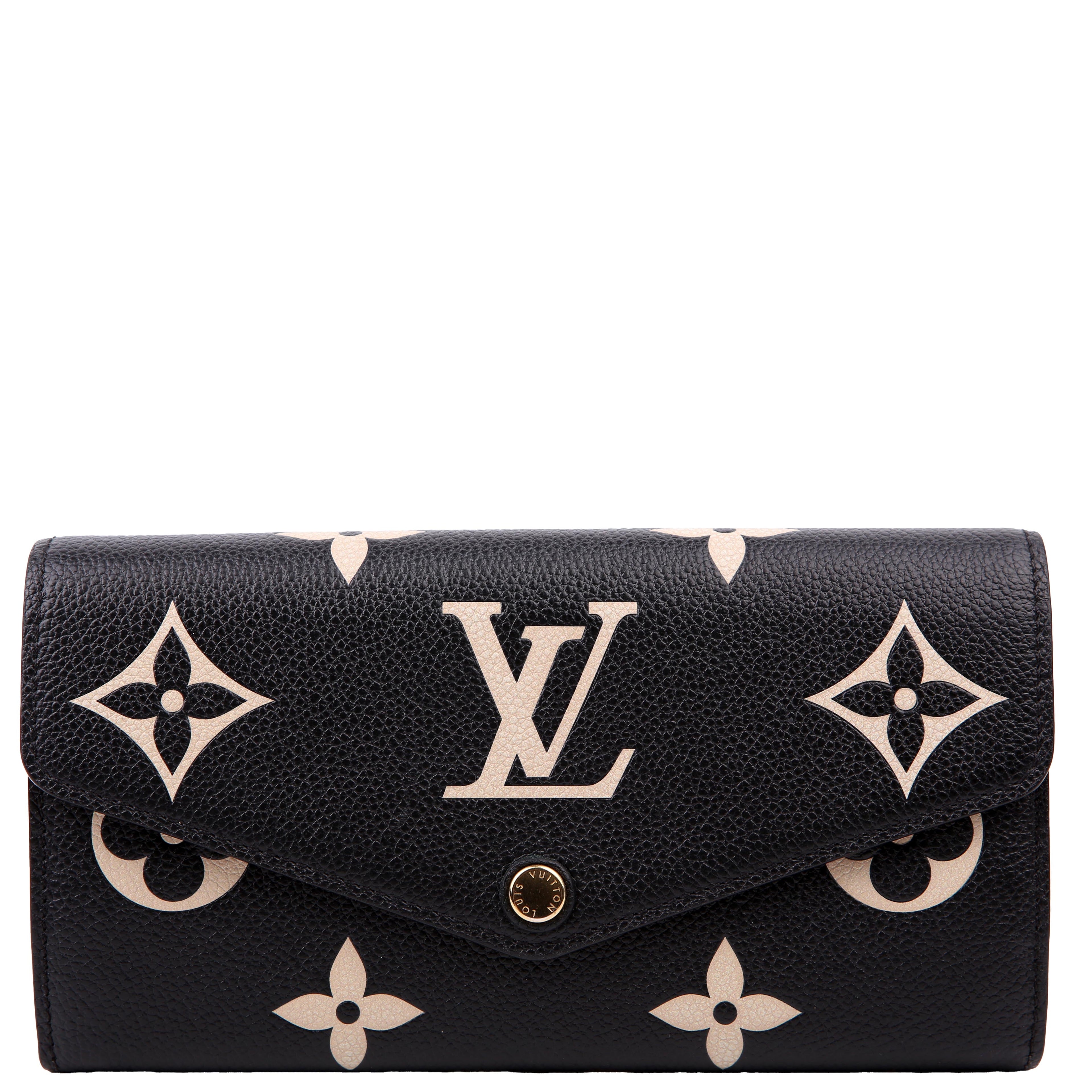 Sarah Wallet Bicolor Empreinte Cream/Black