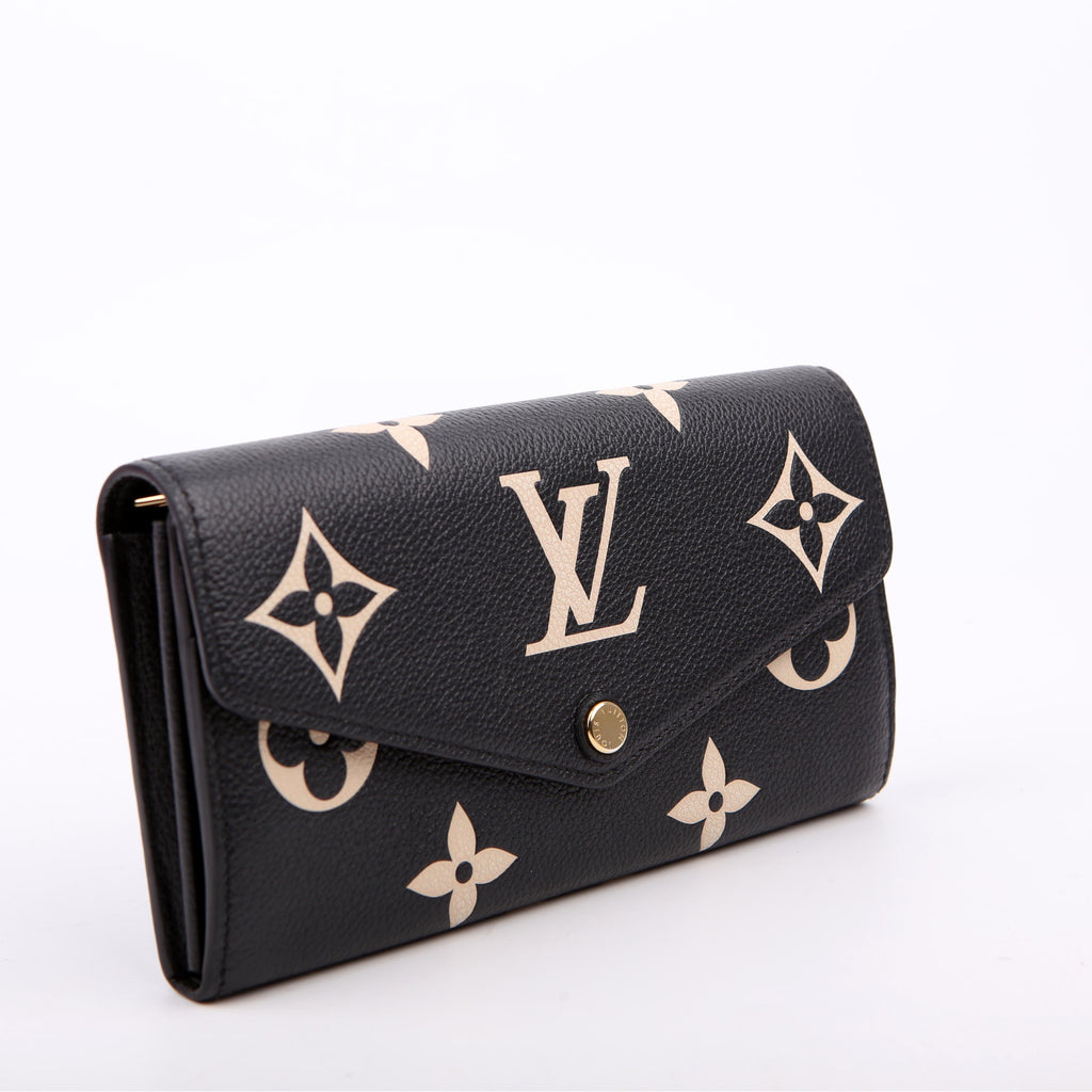 Sarah Wallet Bicolor Empreinte Cream/Black