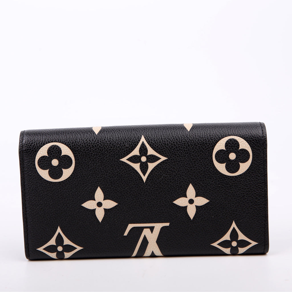 Sarah Wallet Bicolor Empreinte Cream/Black
