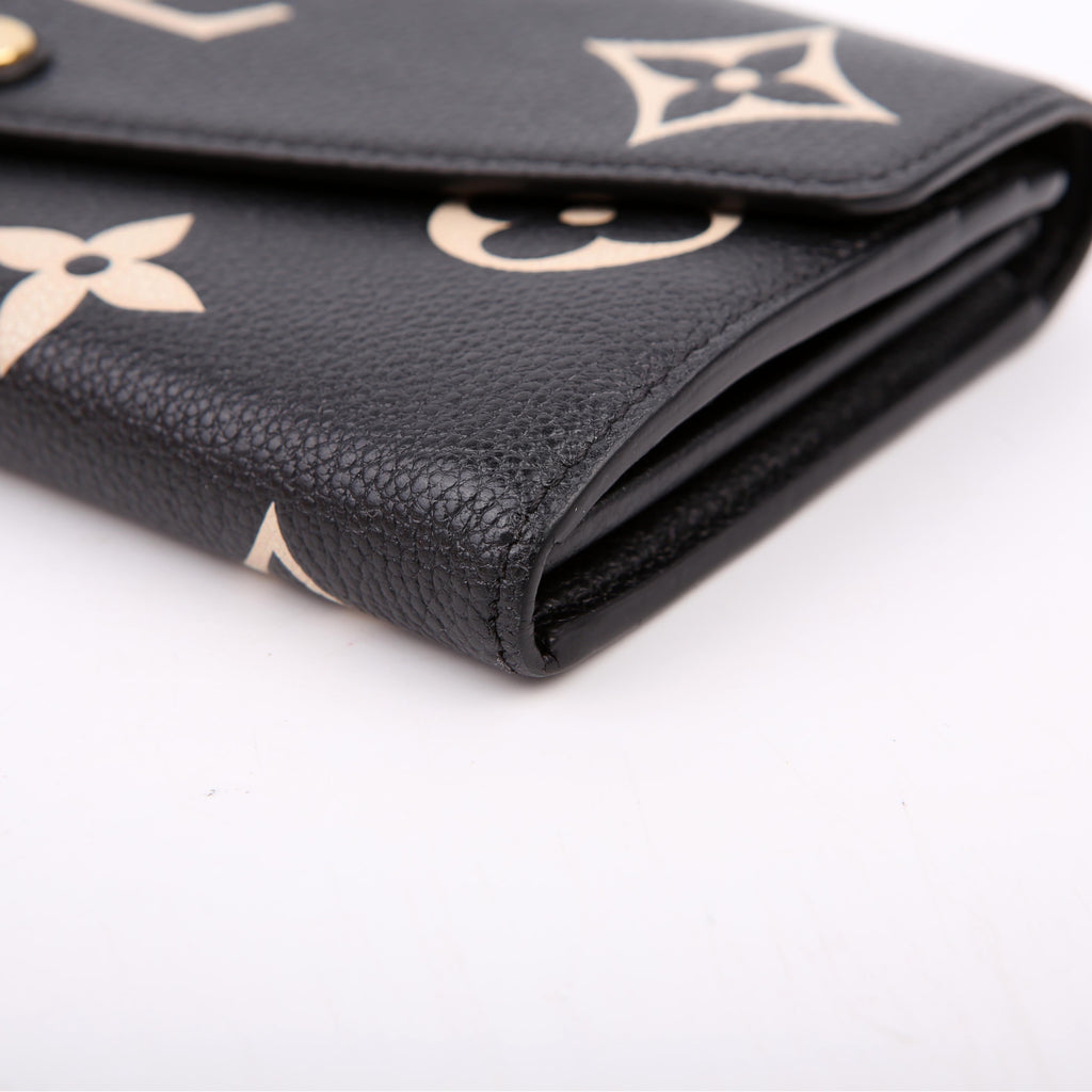 Sarah Wallet Bicolor Empreinte Cream/Black