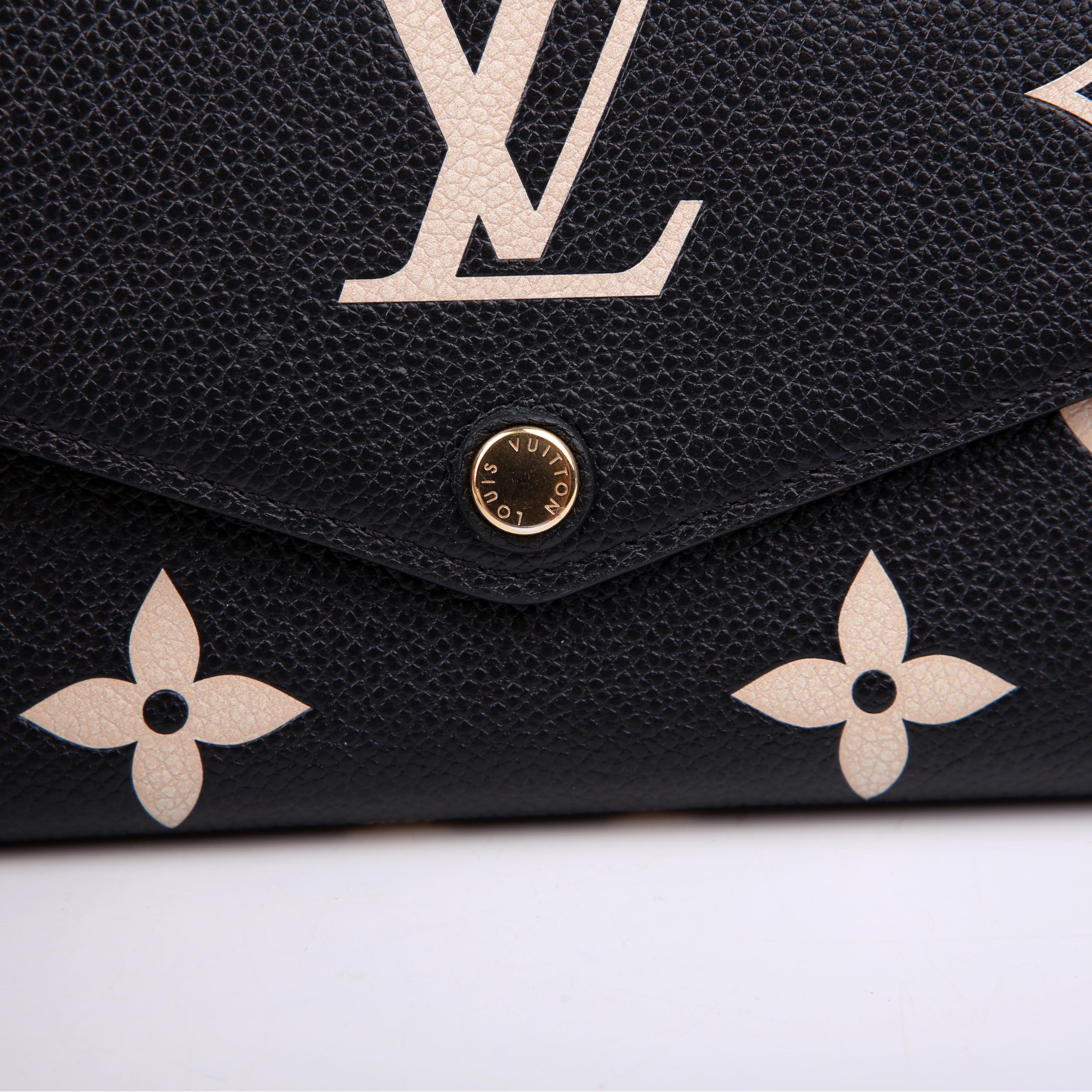 Sarah Wallet Bicolor Empreinte Cream/Black