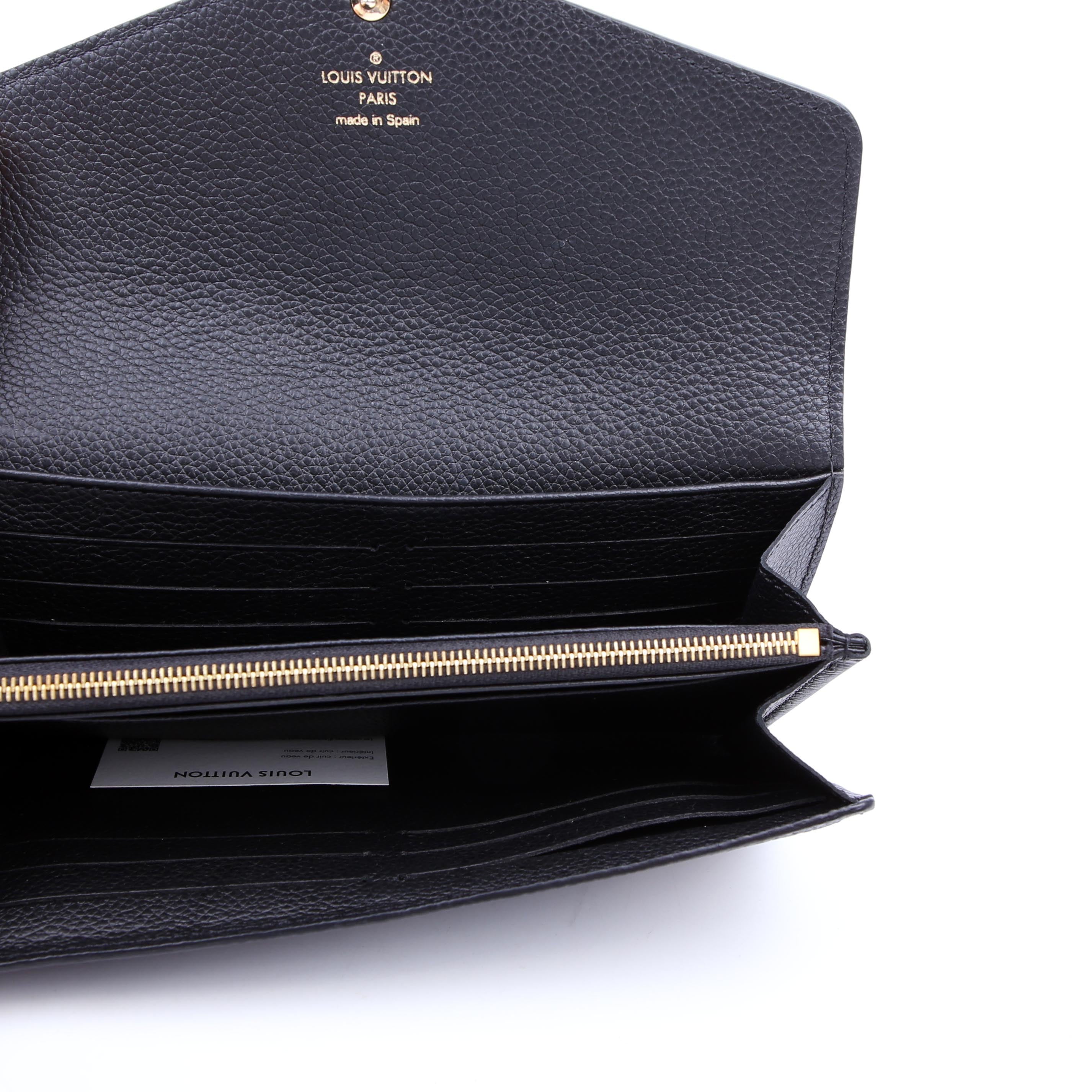 Sarah Wallet Bicolor Empreinte Cream/Black