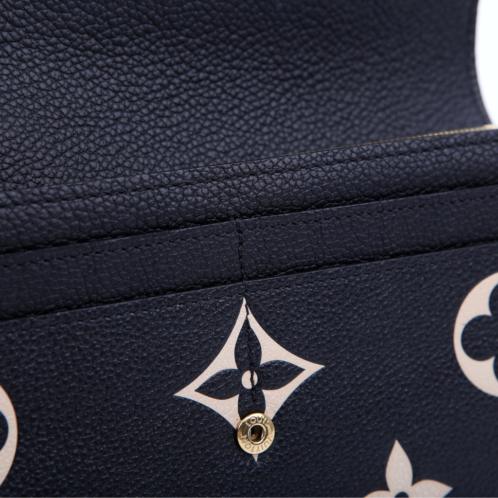 Sarah Wallet Bicolor Empreinte Cream/Black