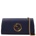 725215 Blondie Leather Continental Chain Wallet Blue