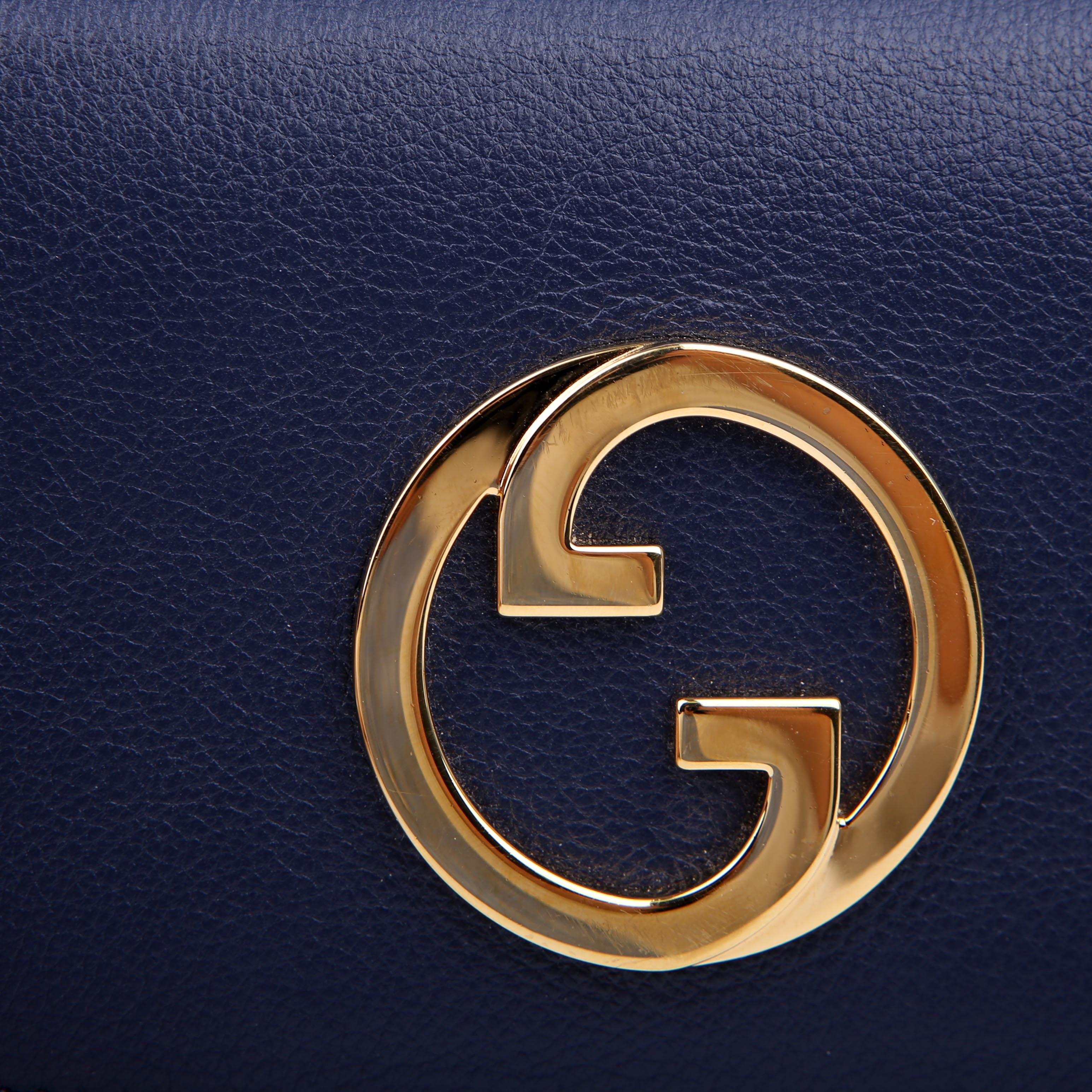 725215 Blondie Leather Continental Chain Wallet Blue