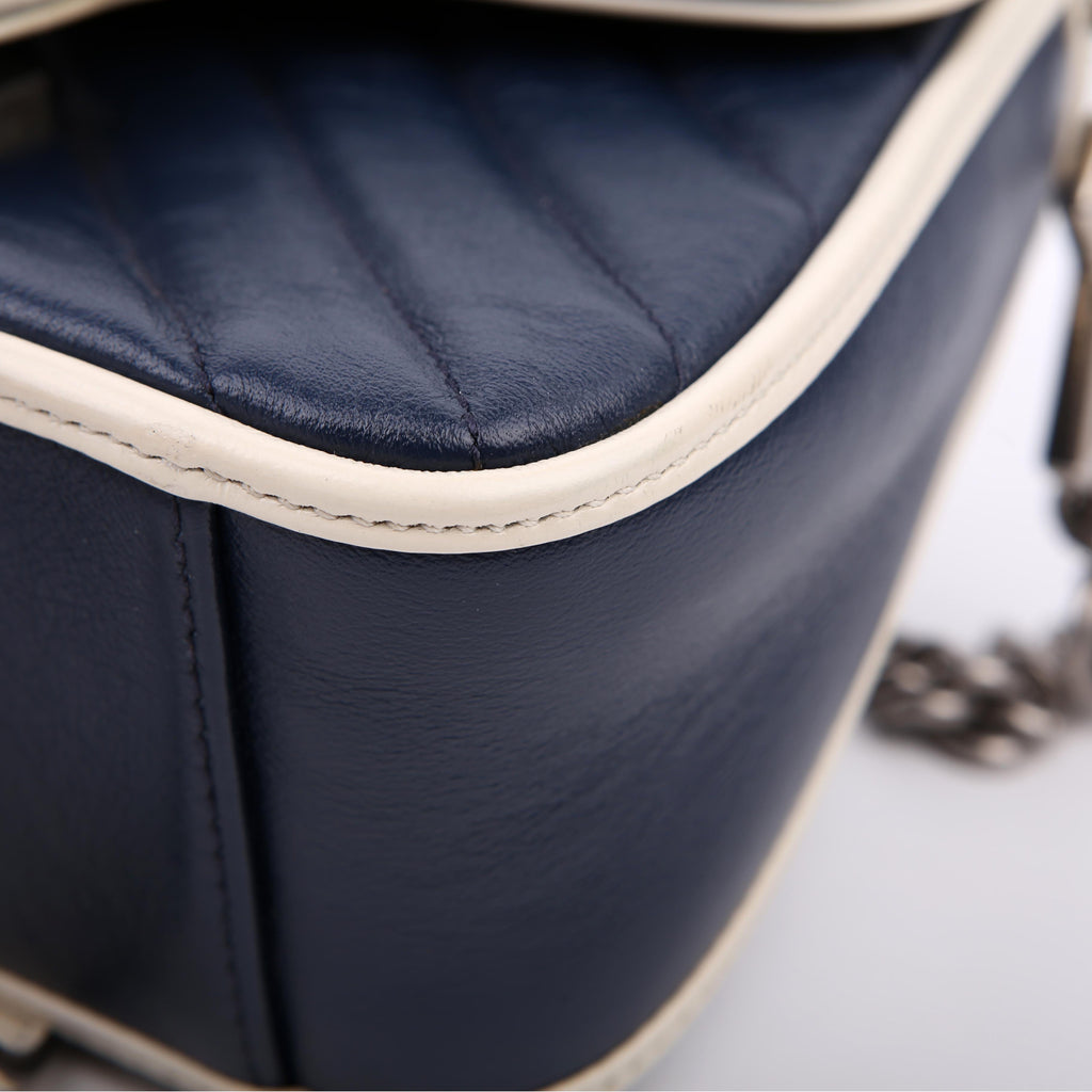 Gucci 583571 Marmont Aria Mini Top Handle Blue/White