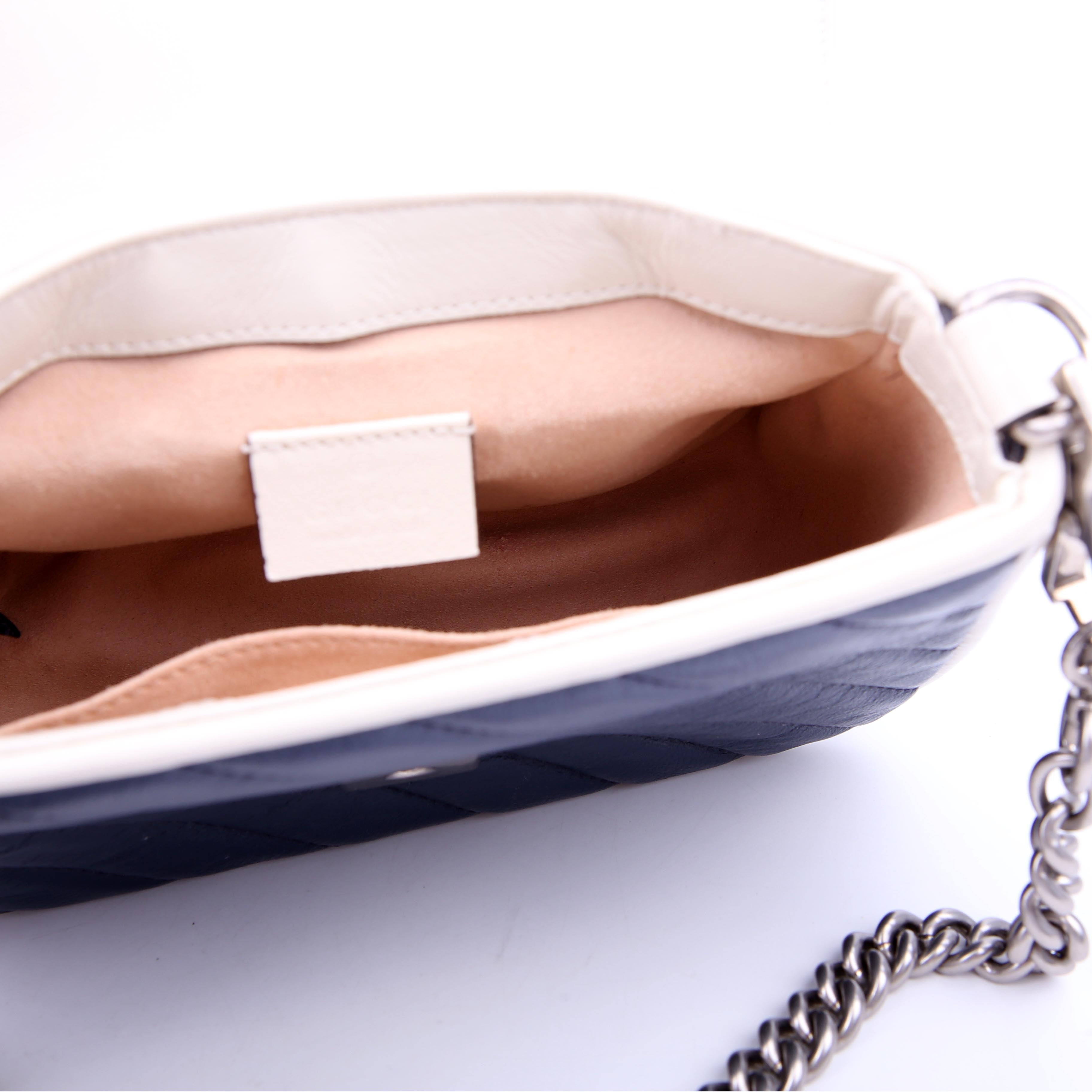 Gucci 583571 Marmont Aria Mini Top Handle Blue/White