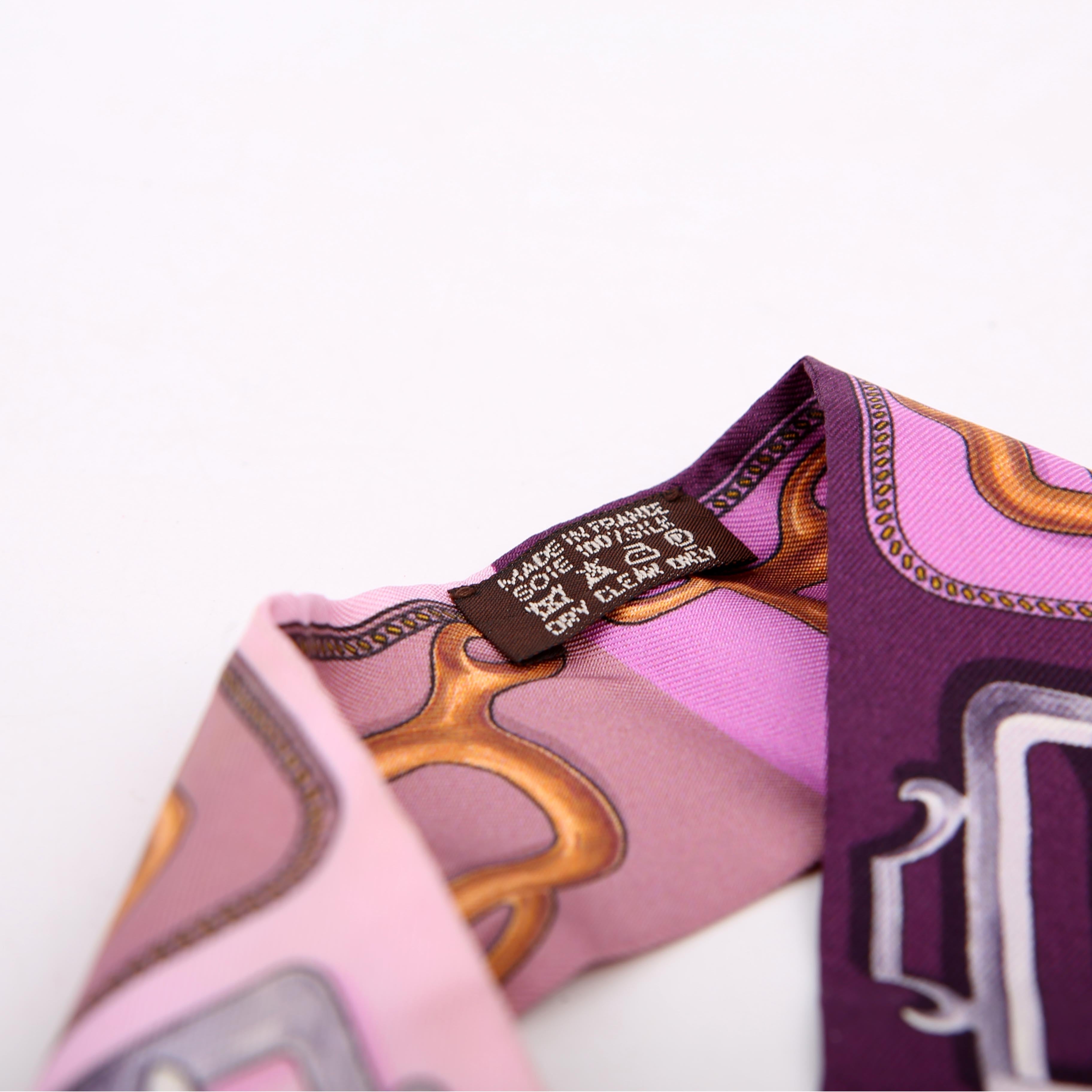Bouclerie D'attelage Twilly Silk Scarf Purple