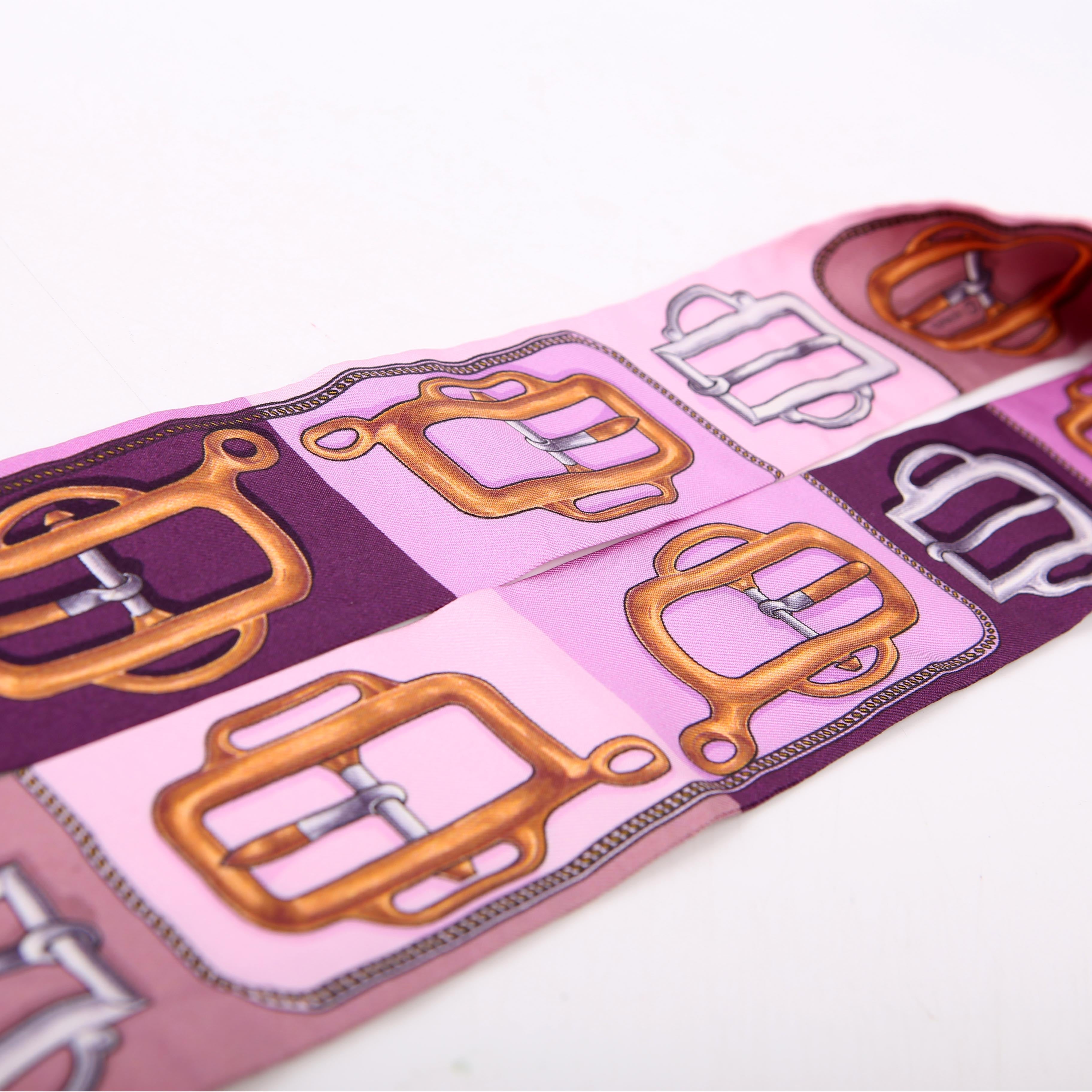 Bouclerie D'attelage Twilly Silk Scarf Purple