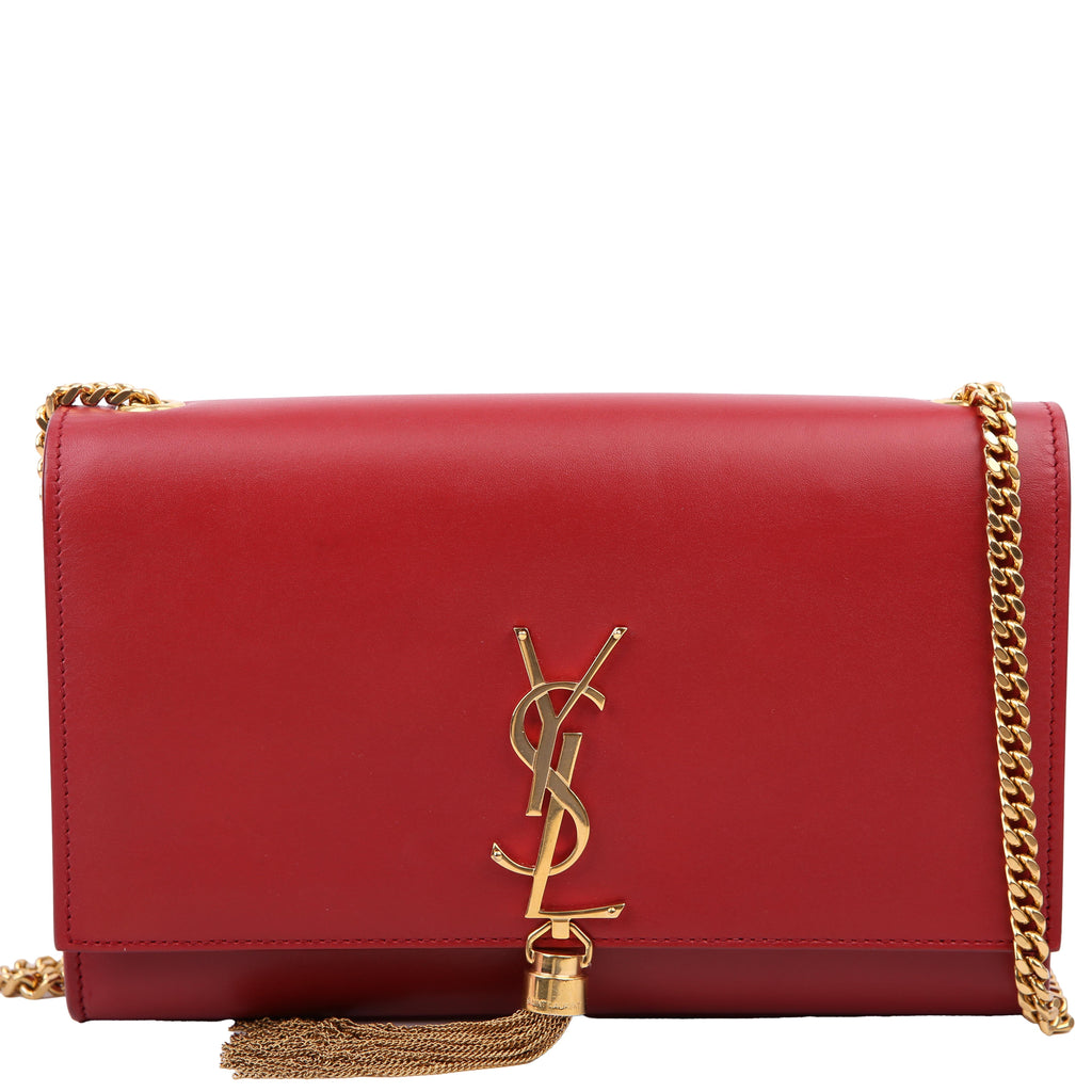 SAINT LAURENT Kate Tassel Satchel Medium Red