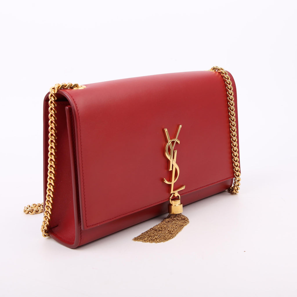 SAINT LAURENT Kate Tassel Satchel Medium Red