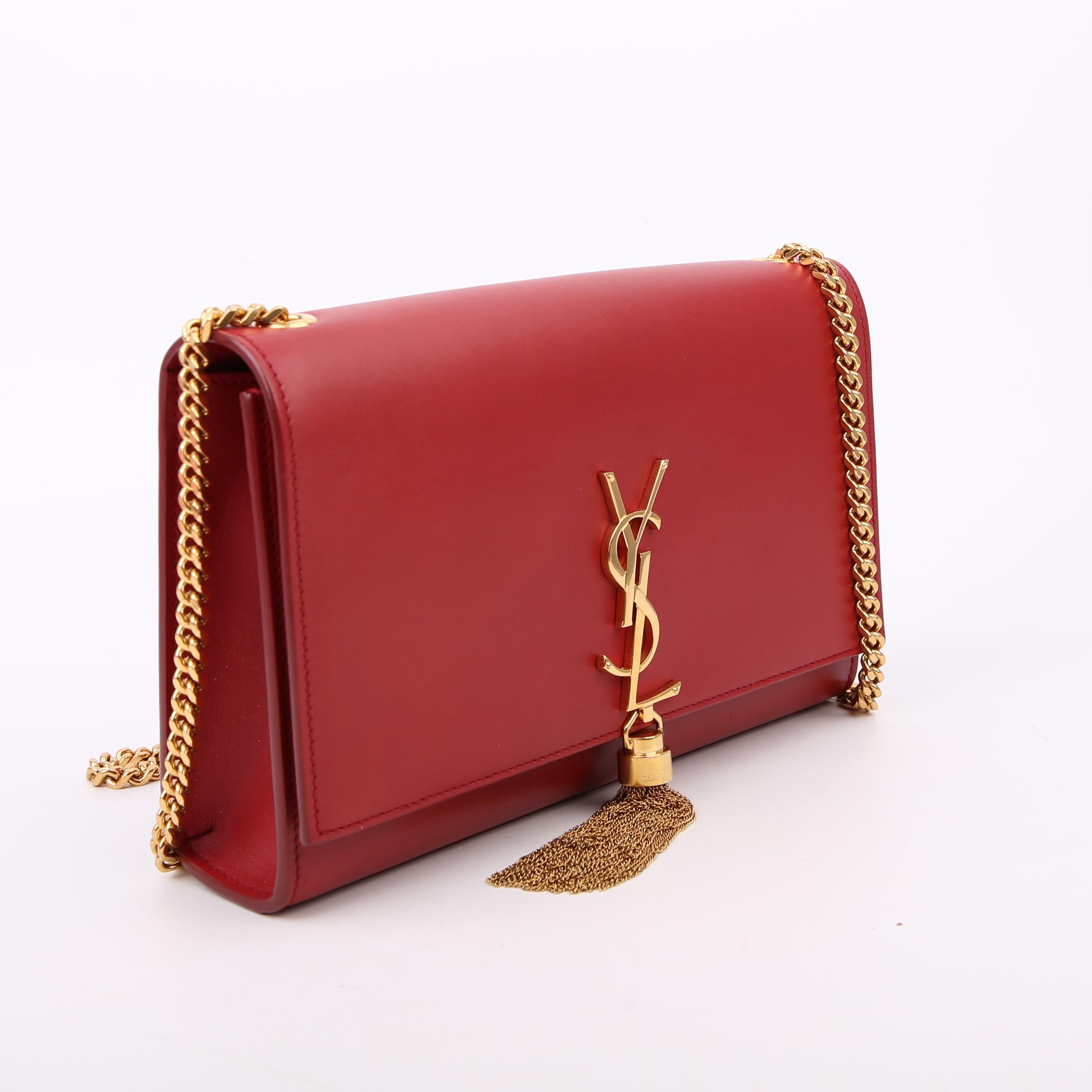 SAINT LAURENT Kate Tassel Satchel Medium Red