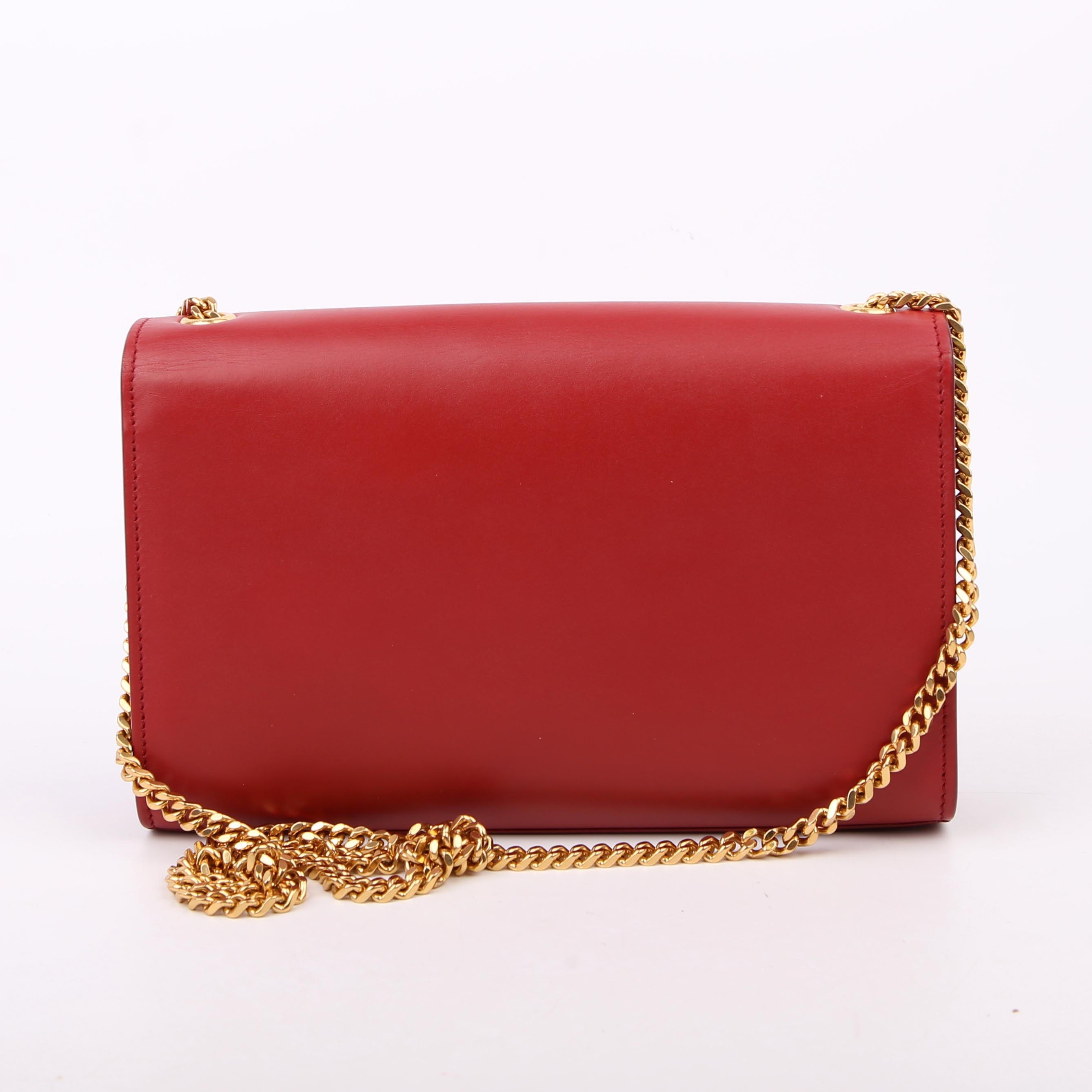 SAINT LAURENT Kate Tassel Satchel Medium Red