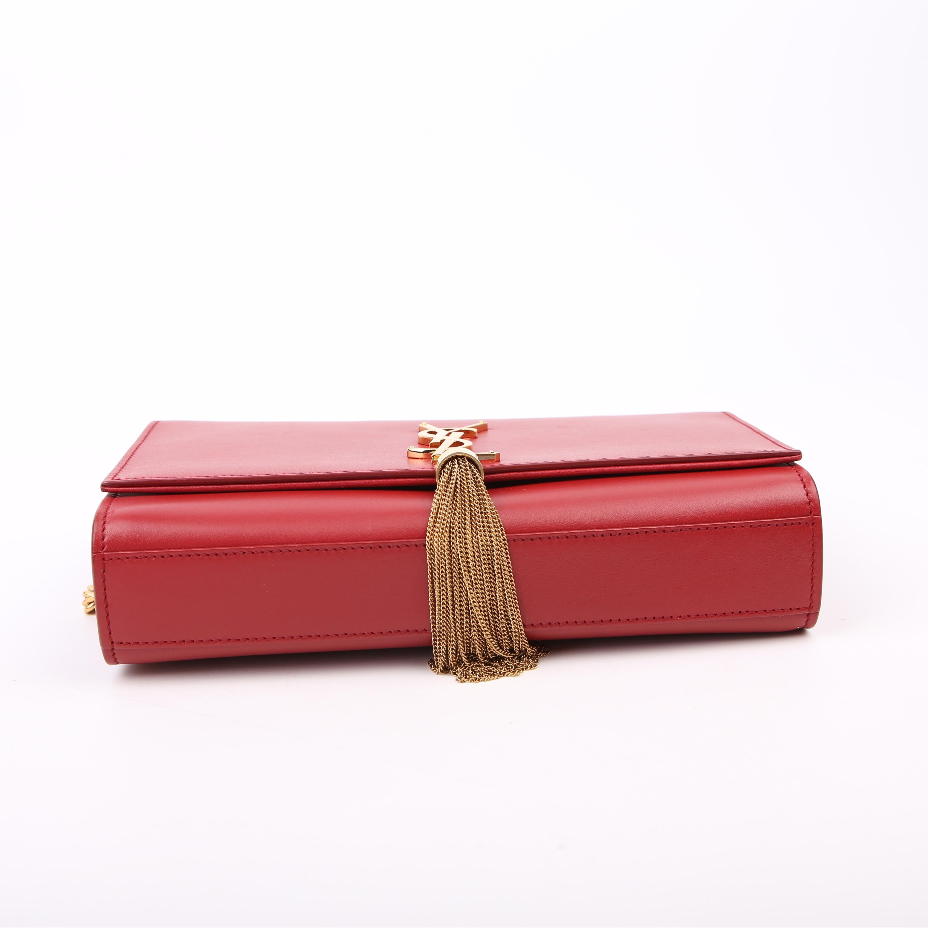 SAINT LAURENT Kate Tassel Satchel Medium Red