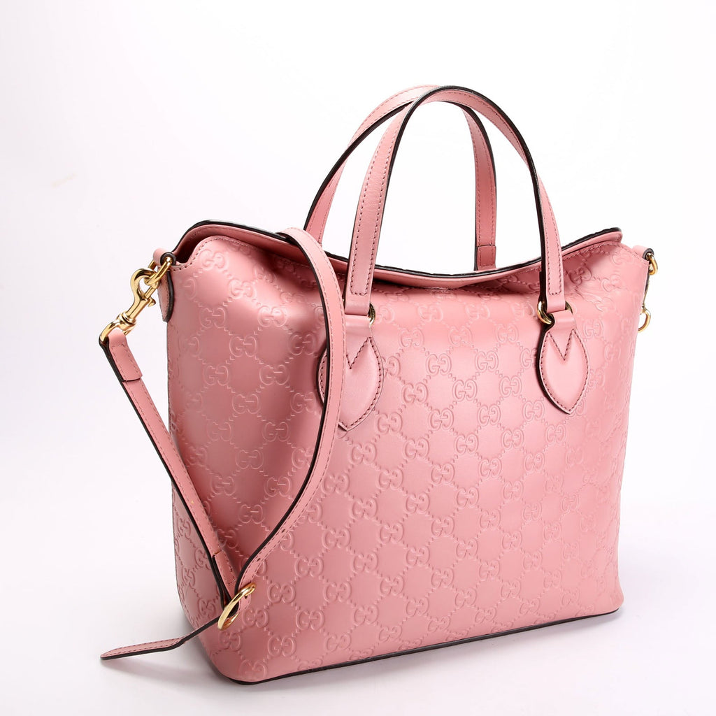 428226 Sig Leather Fold Over Tote