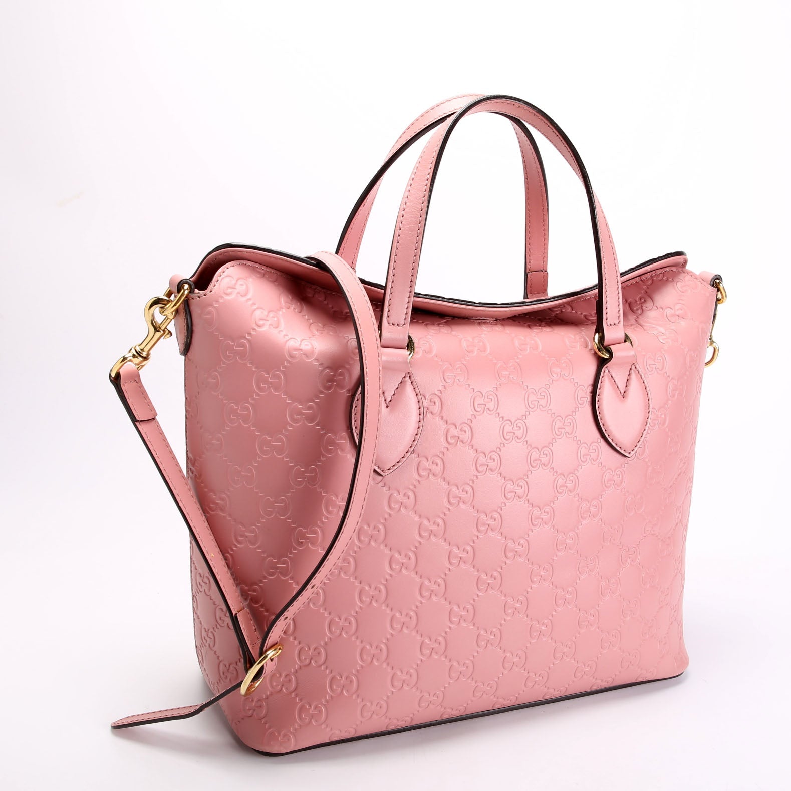 428226 Sig Leather Fold Over Tote