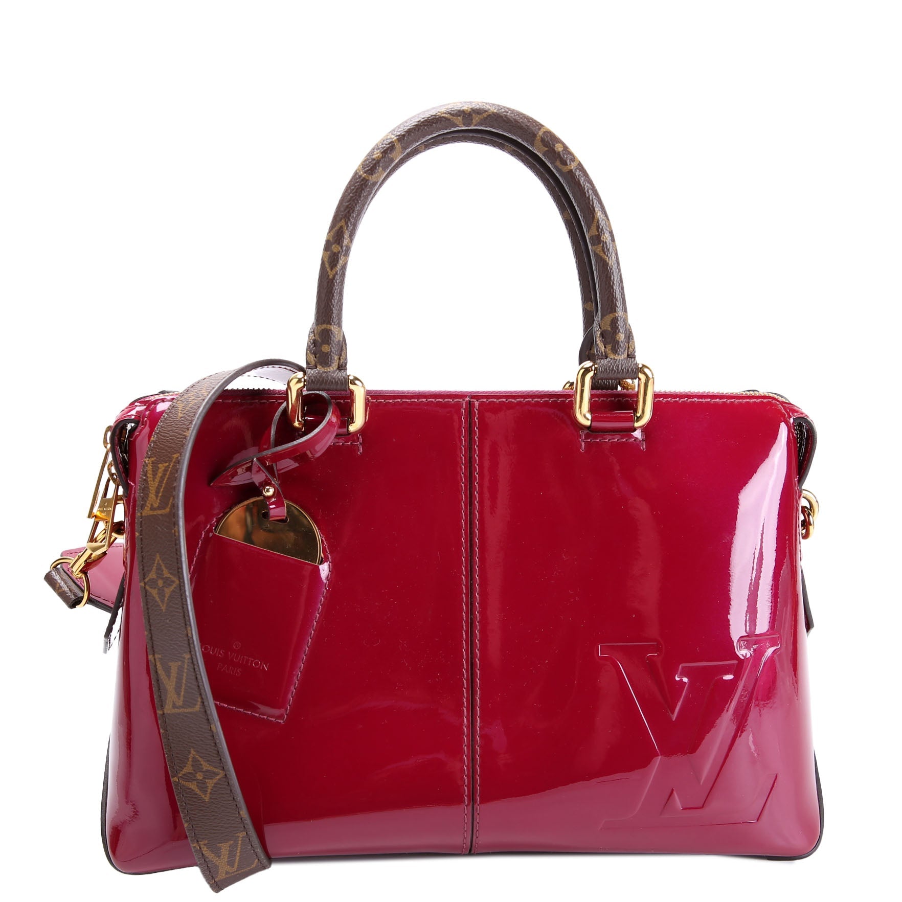 Miroir Vernis Tote Brown/Berry