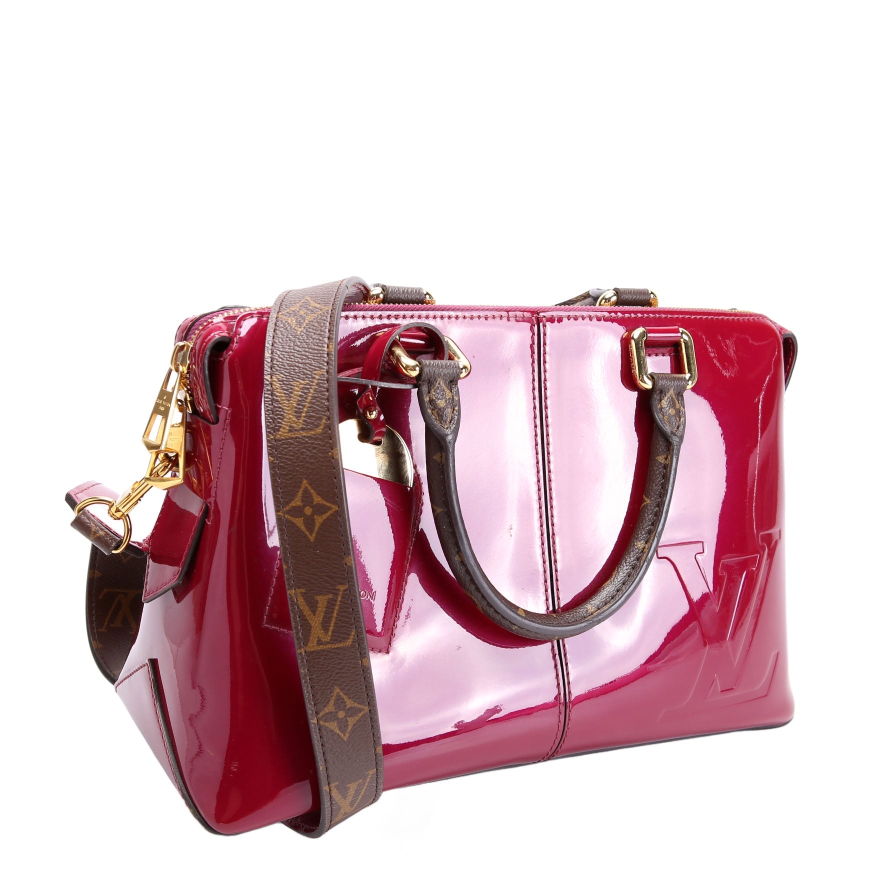 Miroir Vernis Tote Brown/Berry