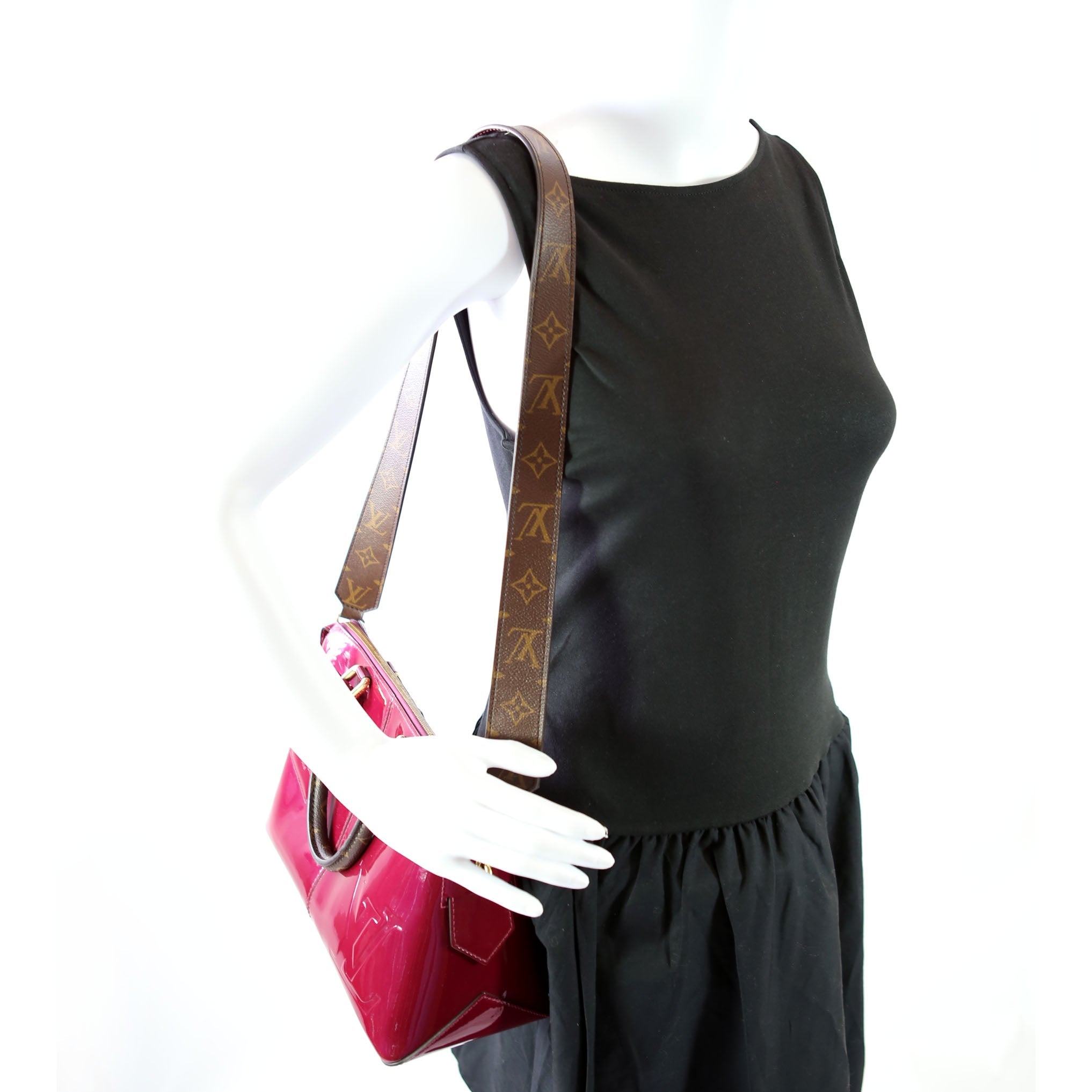 Miroir Vernis Tote Brown/Berry